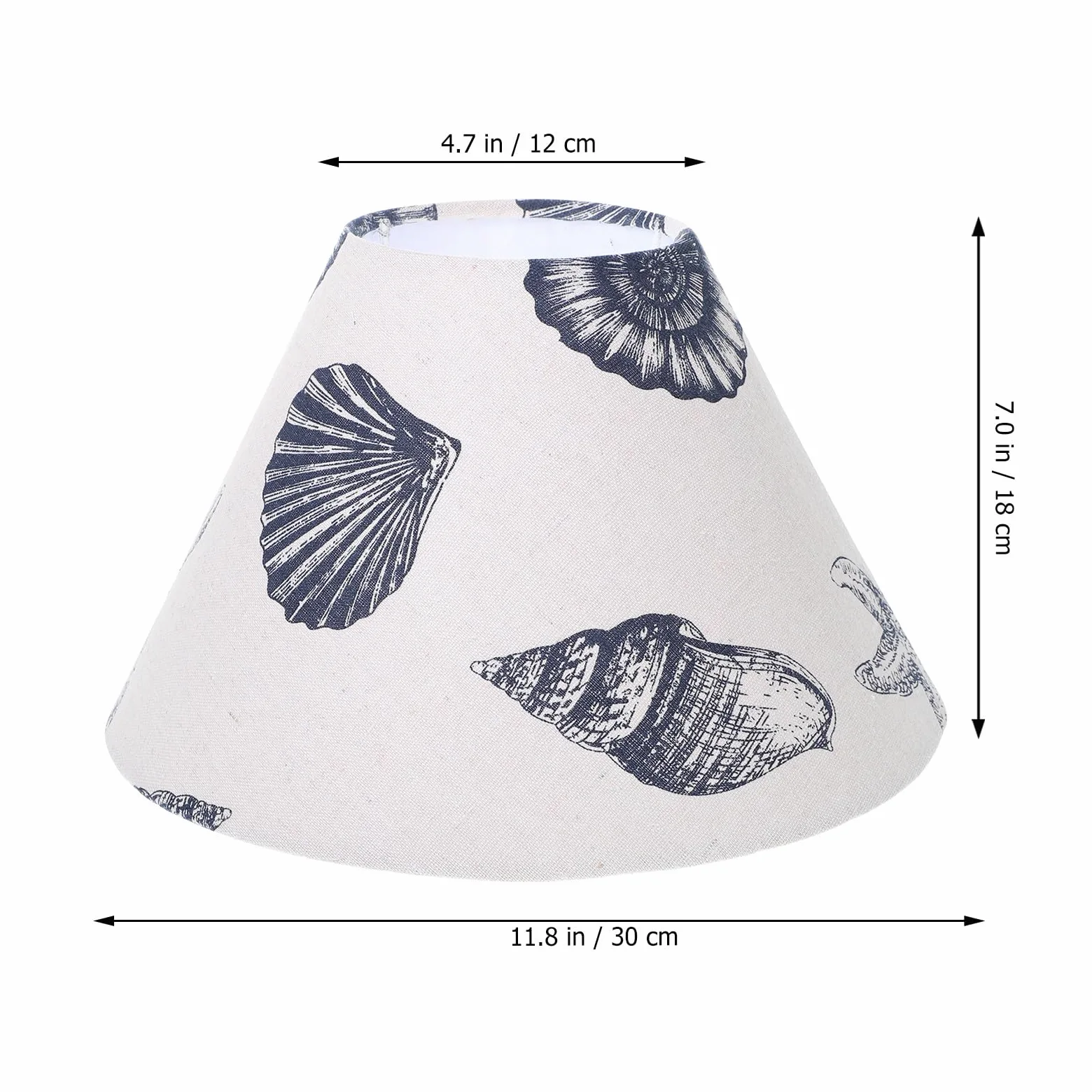 Beaupretty Paralume Coprilampada Rustico in Lino Stampa Conchiglia Retrò Facile da Installare per Lampada E27 per Soggiorno e Hotel