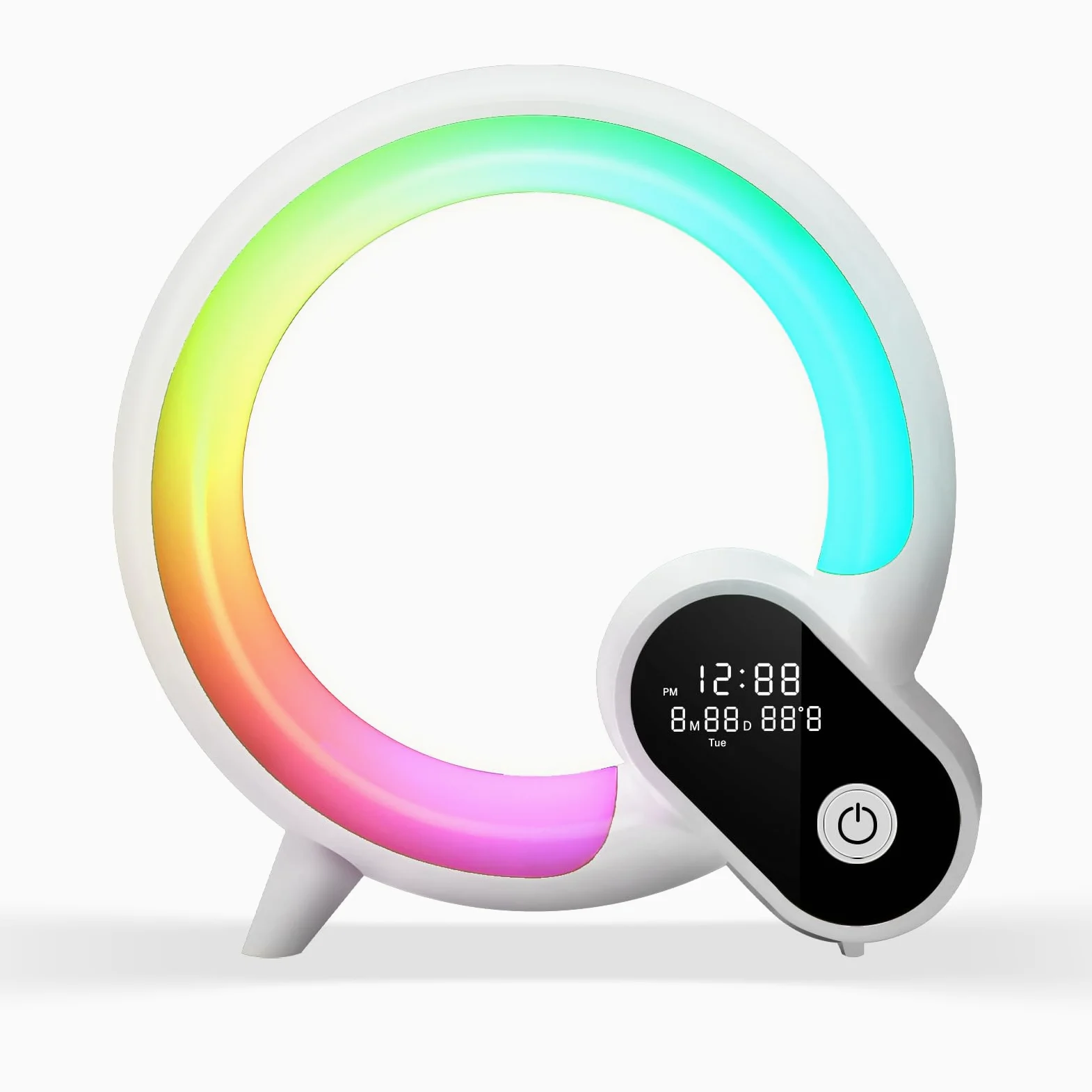 Sunrise Sveglia con luce sveglia – Smart Lights Sound Machine con controllo app, Bluetooth, ora, temperatura, visualizzazione della data, musica sonno atmosfera lampada