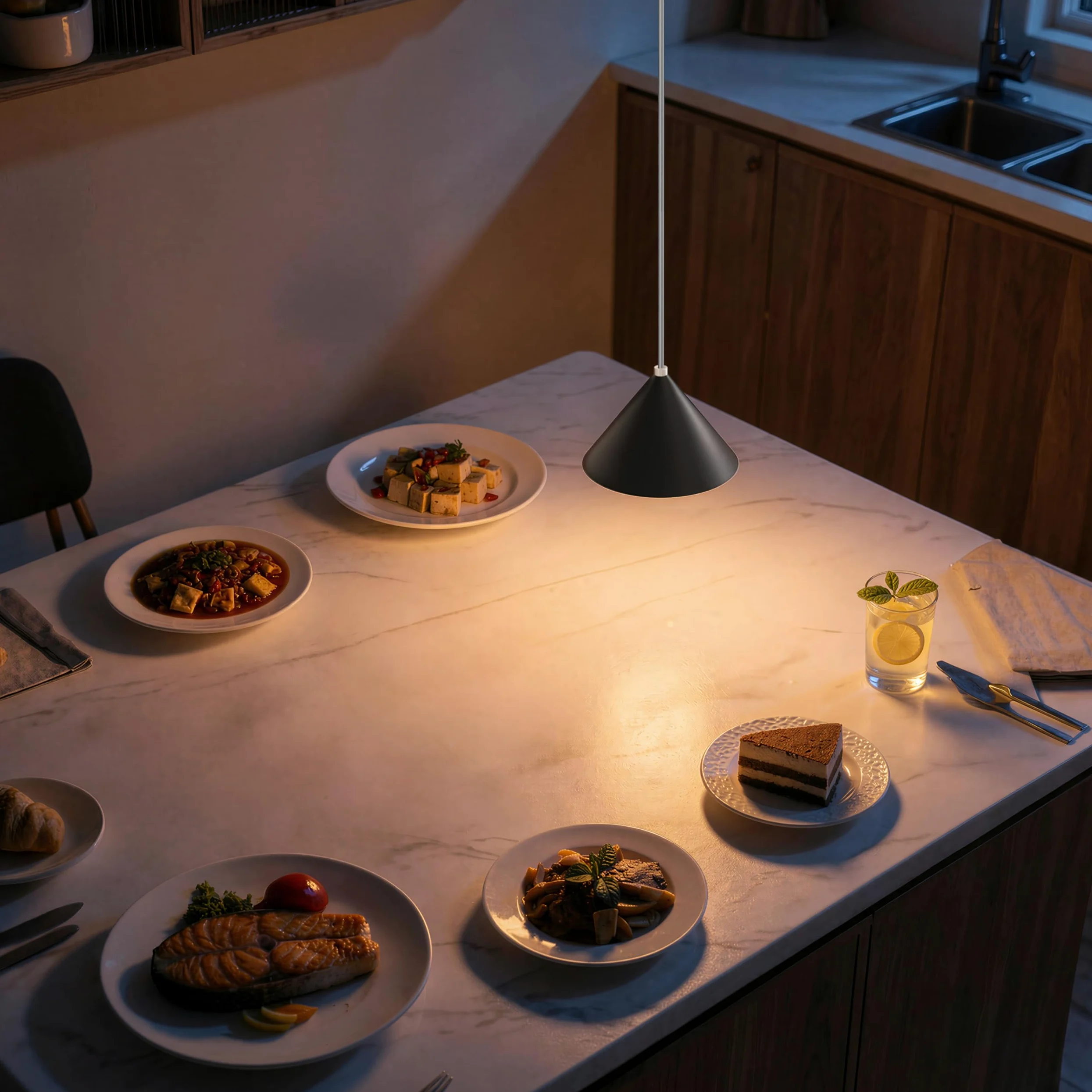 3 Pezzi Lampada a sospensione LED Moderne 12W 800LM, Regolabile In Altezza lampada a sospensione moderna Nero, Alluminio Per Soggiorno Sala Da Pranzo Kitchen Comodino Camera da Letto(3000K)