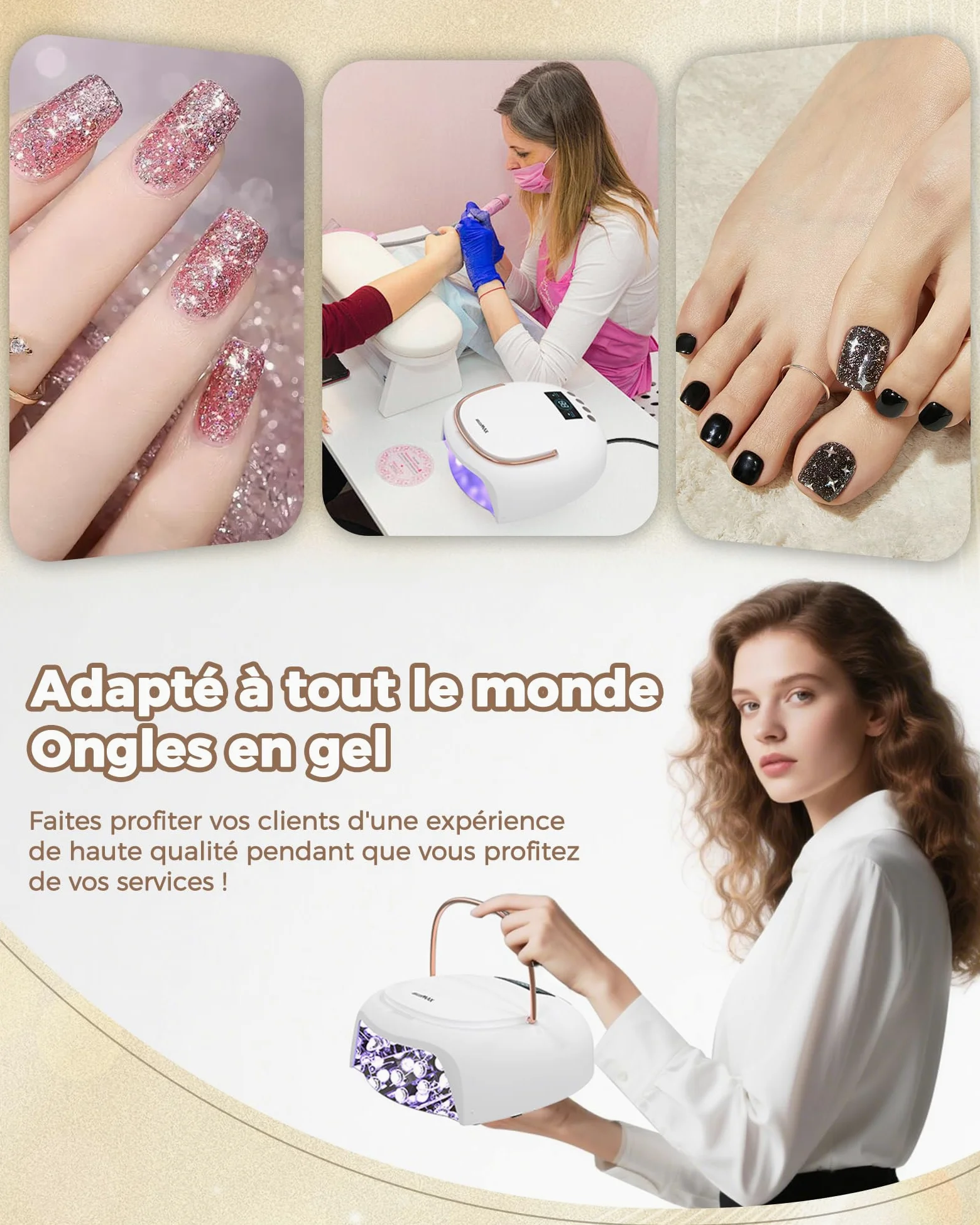 NAILGIRLS Lampada UV per unghie, lampada UV per unghie, 10/30/60/99s, timer professionale per unghie, lampada a LED, lampada UV LED, lampada per unghie in gel, per unghie in gel, per dita dei piedi