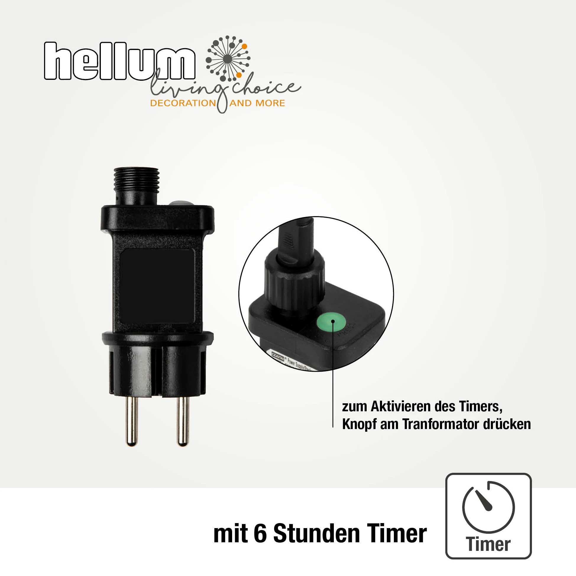 Hellum Catena luminosa per albero di Natale esterno con spina e clip, 45 candele LED per albero di Natale, 19,8 m, cavo alimentazione 5 m, codolo bianco, cavo nero, < 59 lm, 640410