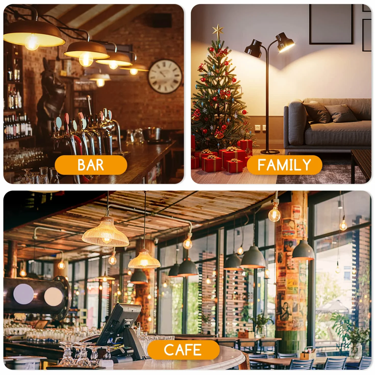 Aigostar Edison Lampadine LED E27,Lampadine di Filamento 6W,Luce Calda 2200K,420lm,G45,Lampade Decorativa Retrò per Bar Caffè Hotel,5 Pezzo (Confezione da 2)