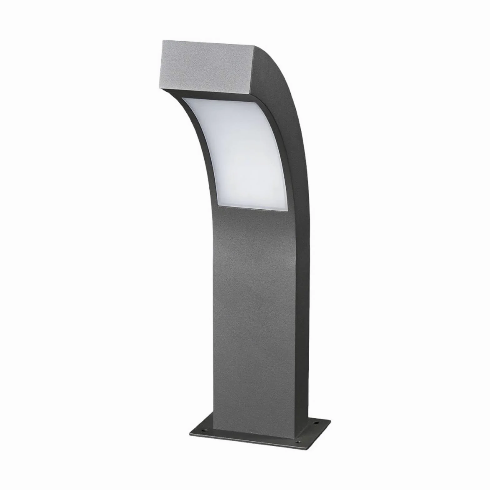 Lindby Lampioncino da Giardino Curvo, Faretto LED Esterno Alluminio Lampade giardino Terra per Aiuola Sentiero Patio Ingresso Lampione esterno integrato Bianco Caldo 40 cm Moderno