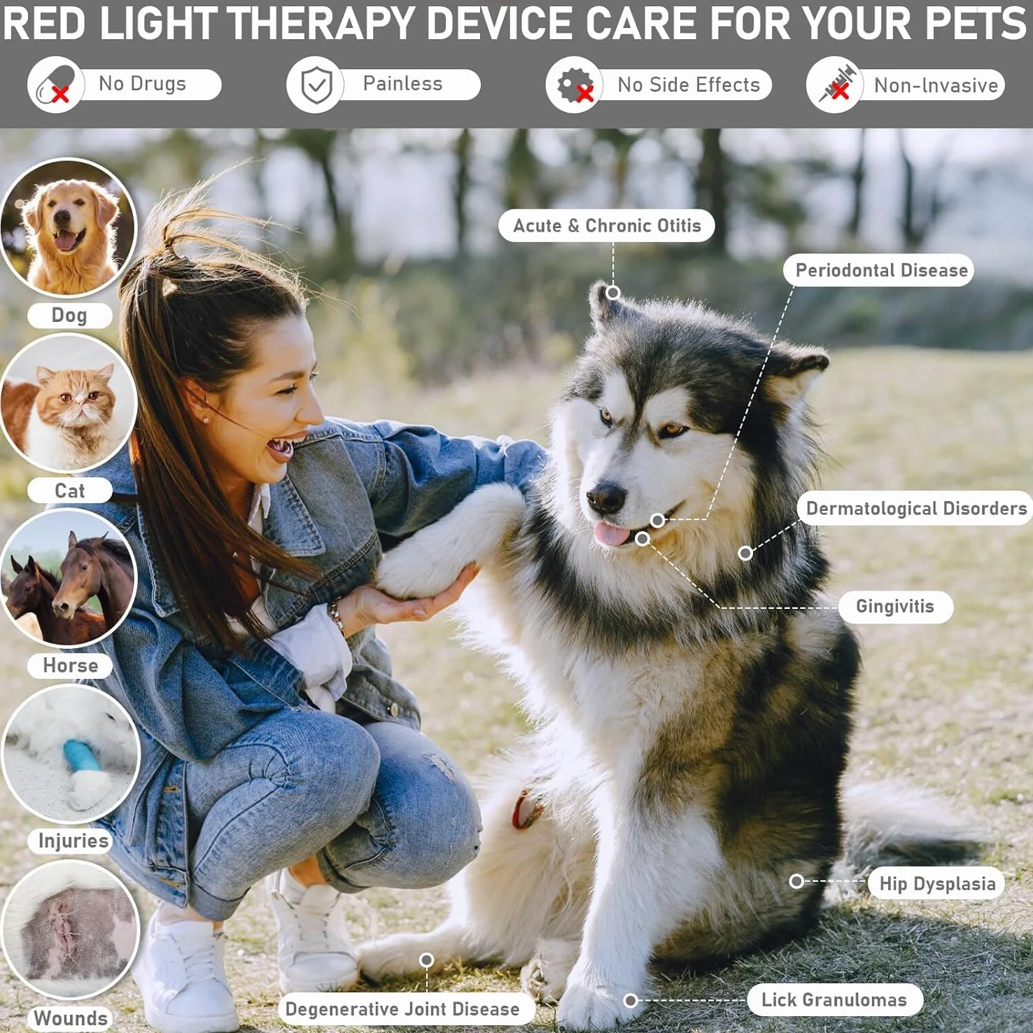 Dispositivo Terapia Della Luce Rossa-Terapia Laser fredda Luce infrarossa Vicina Sollievo Dolore Muscolare Articolare,Terapia Infrarossi Portatile Corpo,Spalla,Schiena,Cane,Gatto (bianco)