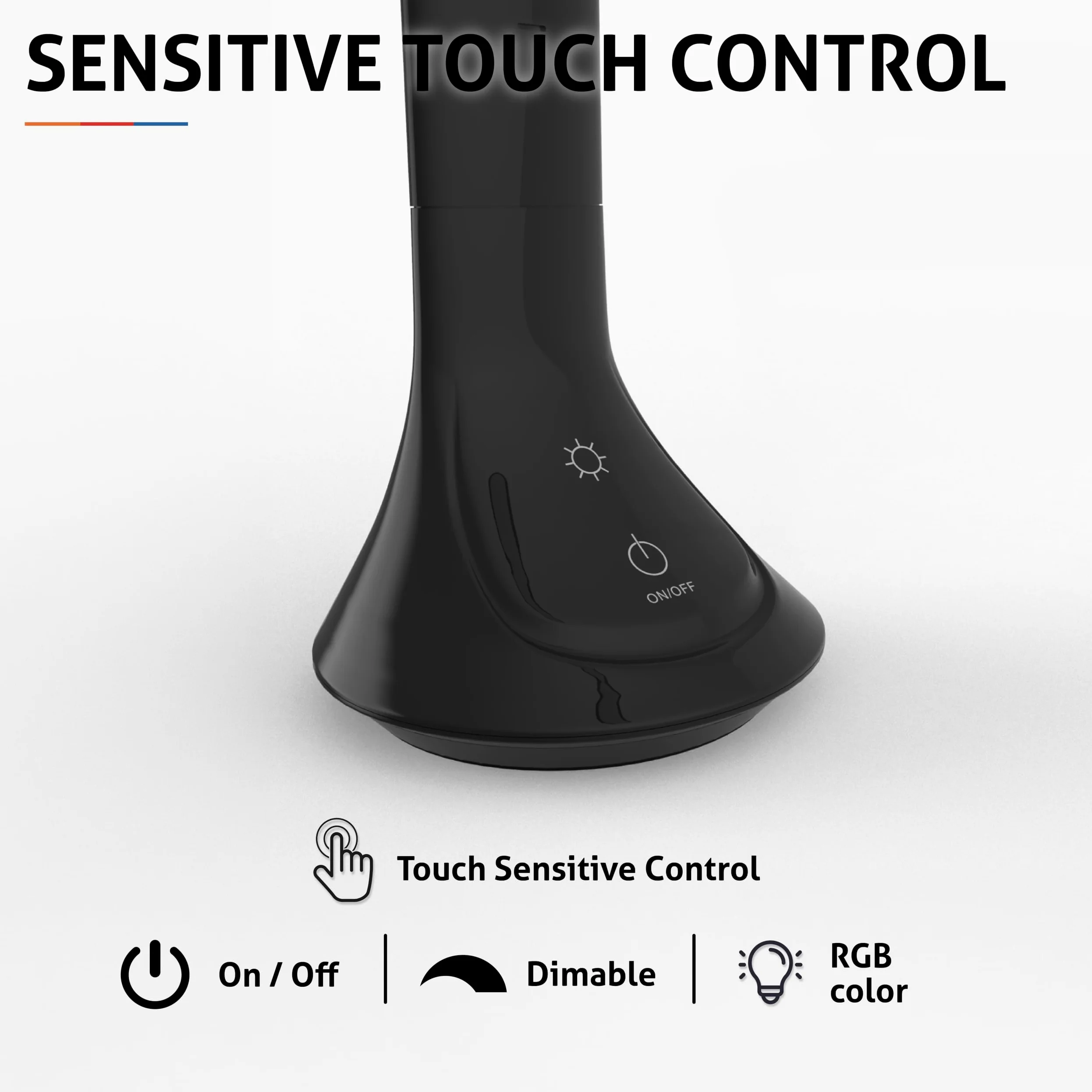 Calendar - Lampada da scrivania a LED, 5 W, classe di efficienza energetica A+ | Lampada da tavolo dimmerabile a 3 livelli con display LCD per ora, data e temperatura (nero)