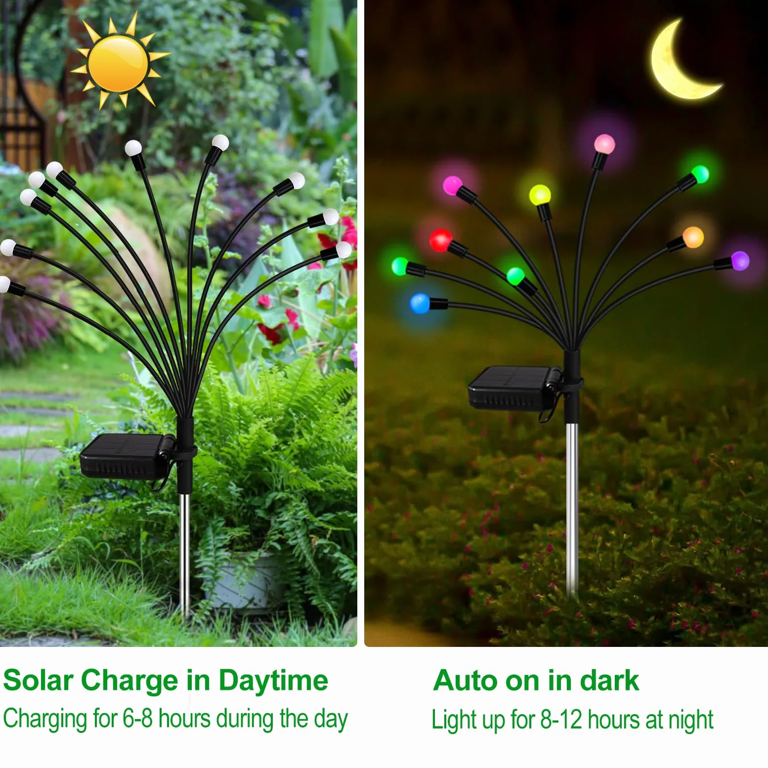 Luci solari da giardino per esterni, confezione da 60 luci solari a LED, impermeabili, ondeggiano dal vento, luce solare oscillante per cortile, patio, cortile, giardino, aiuola, vialetto, decorazione