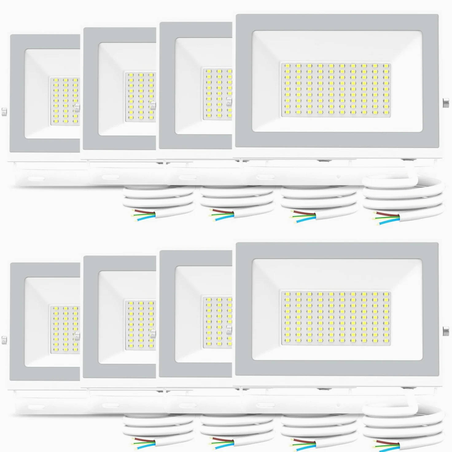 Aigostar Faretto LED da Esterno 50W,4300LM,Faretti LED Esterno luce bianca 6500K,Luce di Sicurezza Impermeabile IP65,Per Giardino,Cortile,Garage,Corridoio. 8 pezzi
