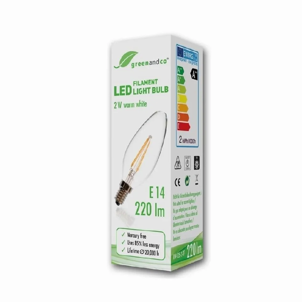 RZL Lighting, Confezione da 50, Lampadine a Candela a Filamento LED AC220V 2W/4W/6W E14 Illuminazione a 360 Gradi Lampada a Lampadina a LED(Warm White,6W)