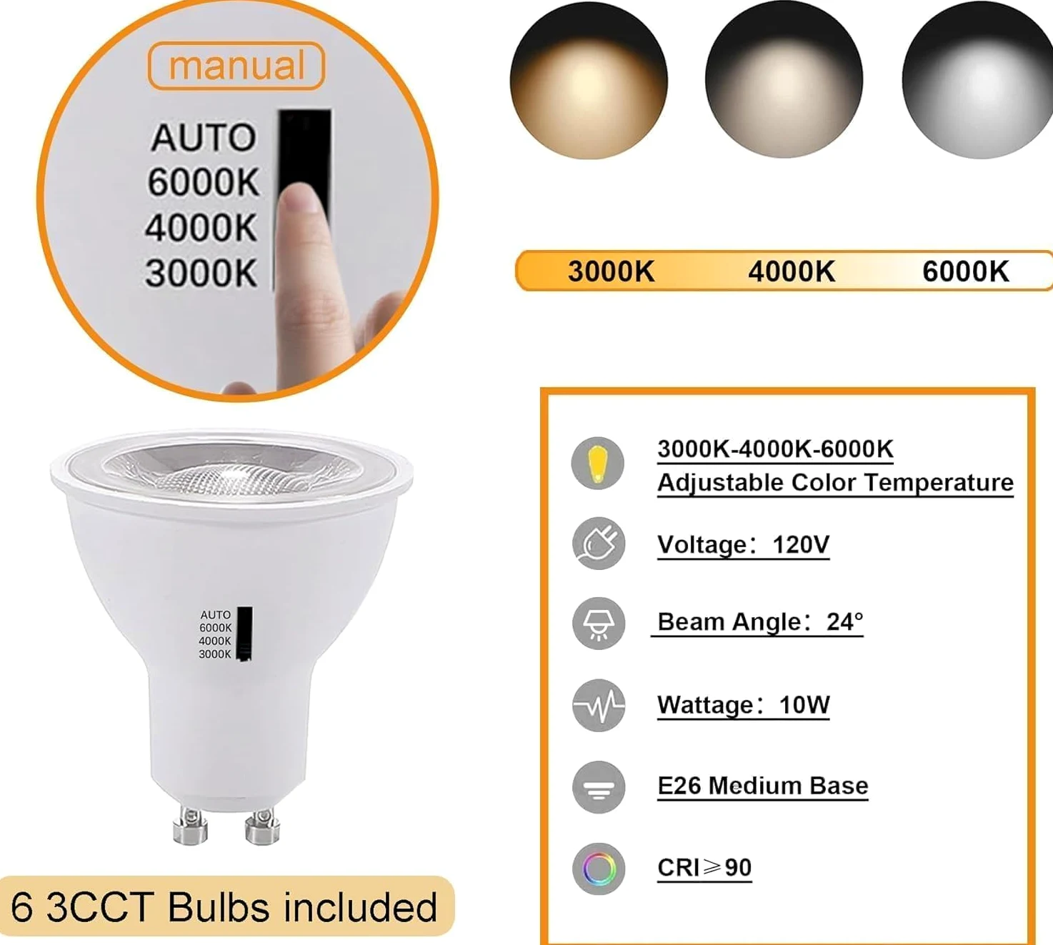 Set di Illuminazione LED Nero Regolabile di Luminosità Bravsekai, Testa per Binario GU10 10W 3CCT con 2x1m Binario Tipo H, 3000K/4000K/6000K Regolabili, Faretti da Soffitto Commerciali con 6 Lampade G