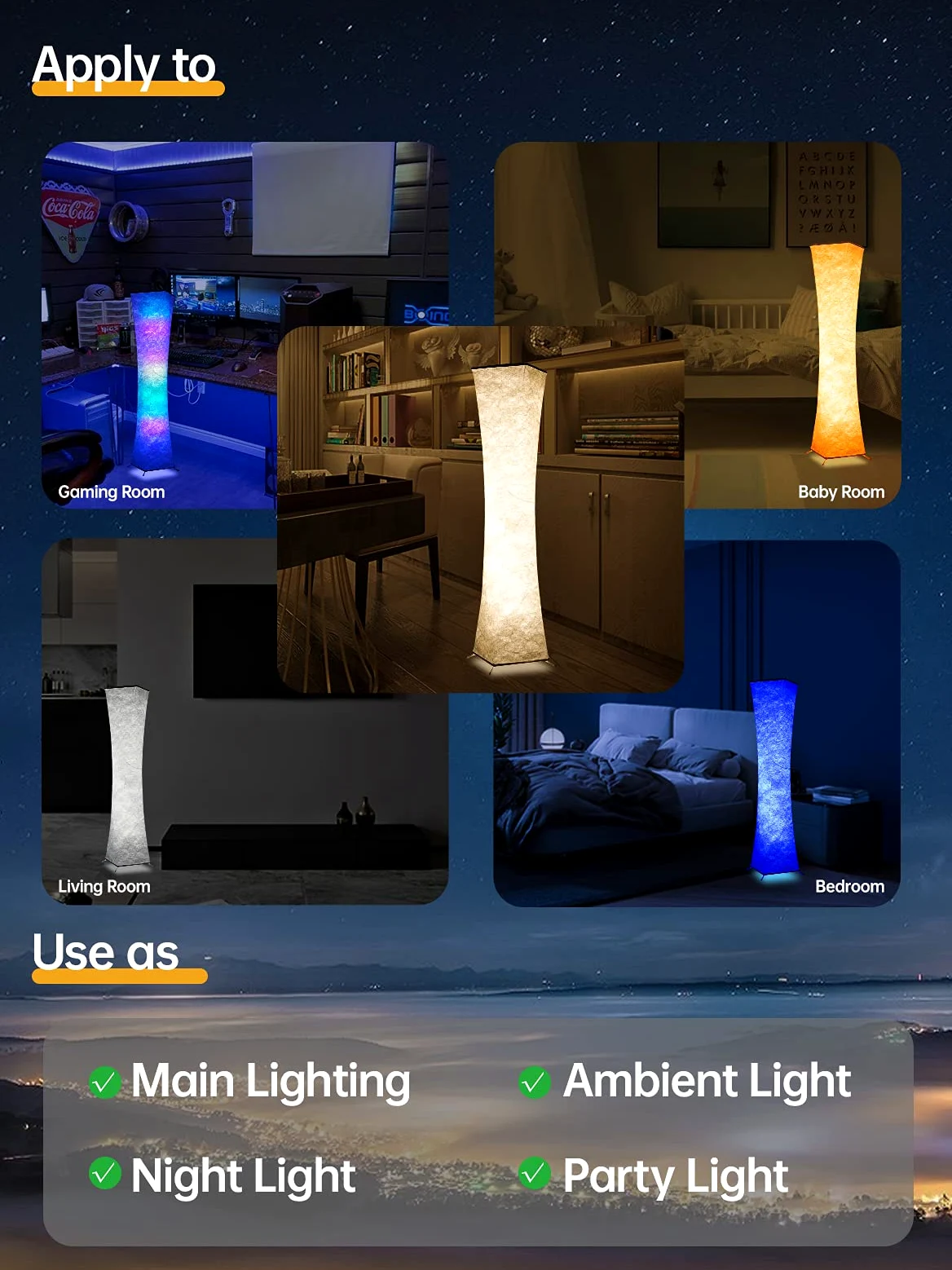 Lampada da Terra LED da Soggiorno Dimmerabile, Piantana Intelligente RGB Moderna, Lampada da Terra con Telecomando, Tessuto, Lampada da Terra Bianca per la Camera da letto, Sala Giochi, 156cm