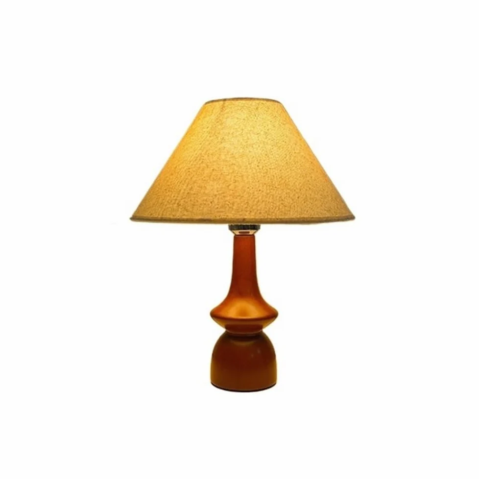 Lampada da comodino Lampada da comodino in legno for camera letto, decorazione retrò in tessuto for, luce notturna, interruttore a pulsante Lampade per la camera da letto