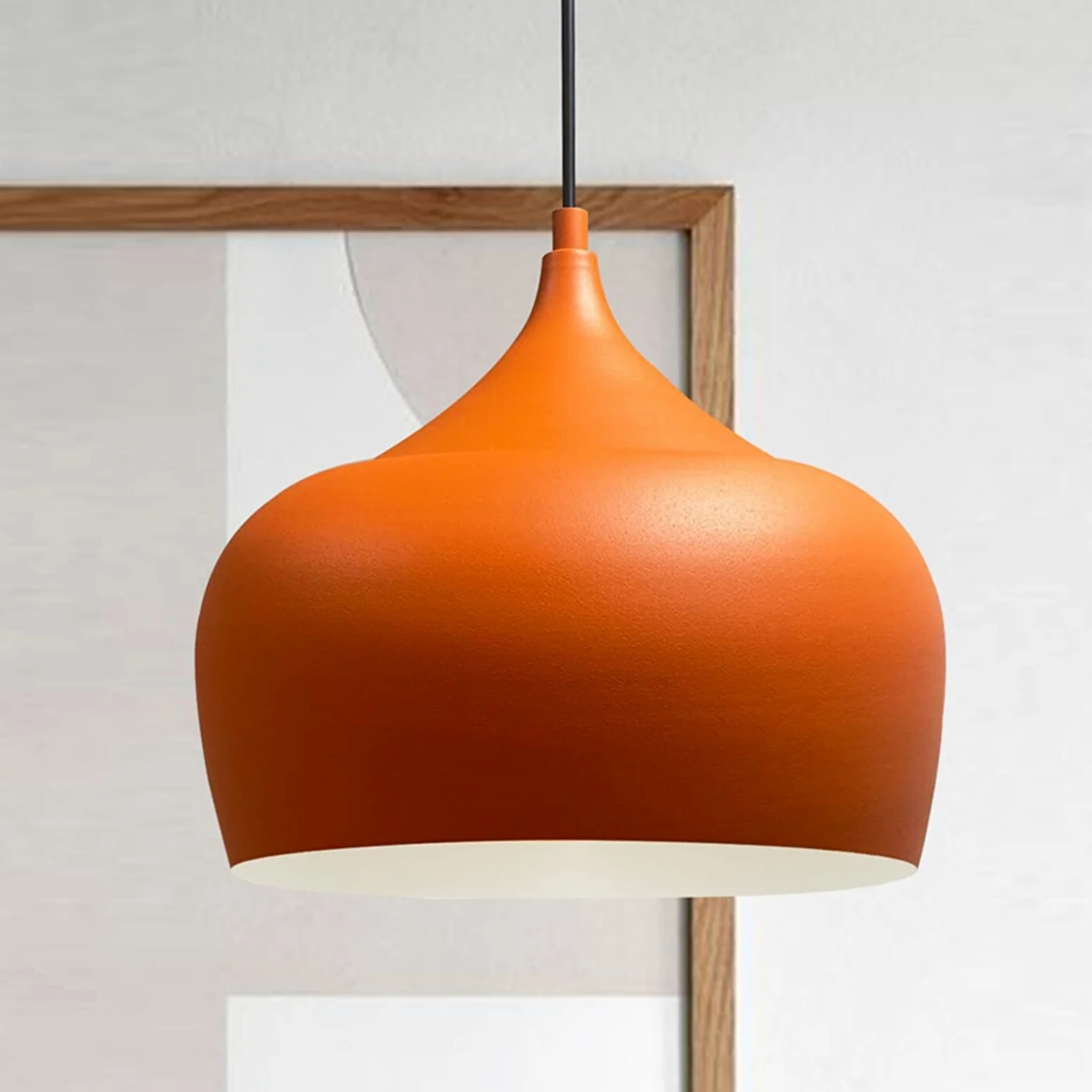 bamyum Plafoniera Arancia Lampada a Sospensione I Kreis I Diametro 30 cm Lampada da Salotte E27 Industriale in Metallo in Vintage