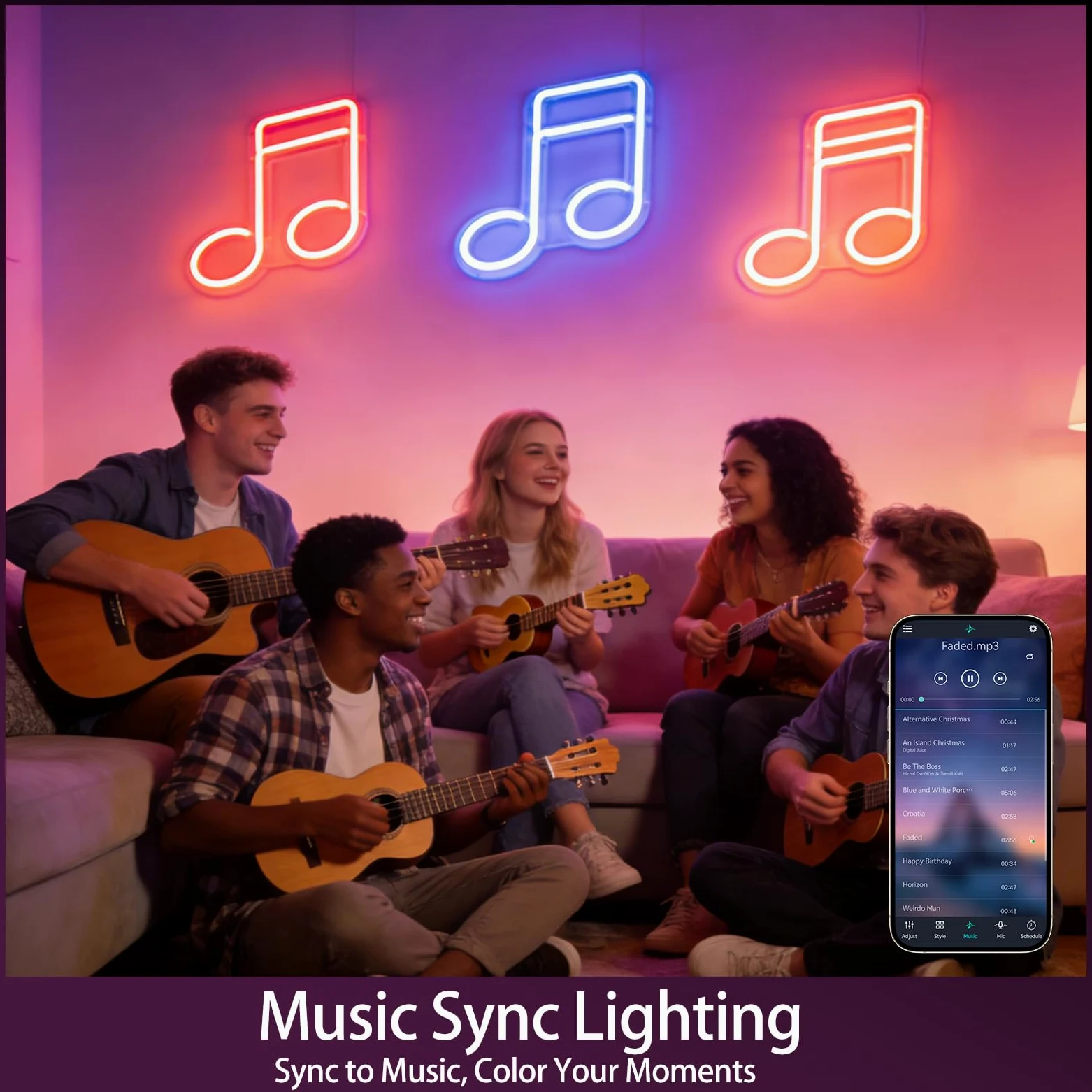 Striscia LED neon RGB da 20 m, 24 V IP65 con telecomando/APP, sincronizzazione musicale, modalità multiple, nastro LED flessibile per decorazioni esterne della camera da letto(10 m x 2)