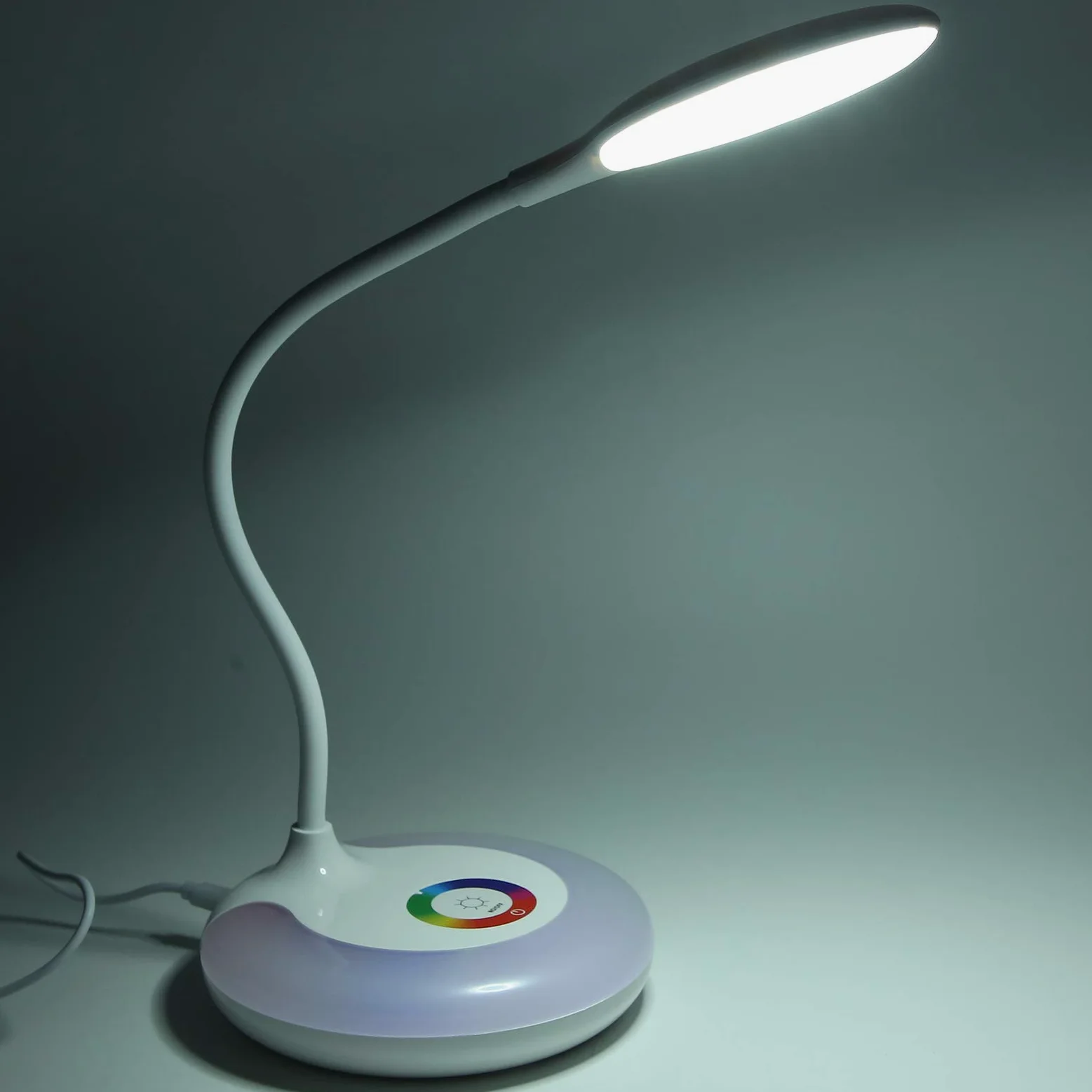 Lampada da Tavolo a LED USB, Luce da Tavolo con Regolazione Tattile, Protezione per gli Occhi Luce Dimmerazione Tattile Colorata, Lampada da Studio Flessibile a Collo D'oca