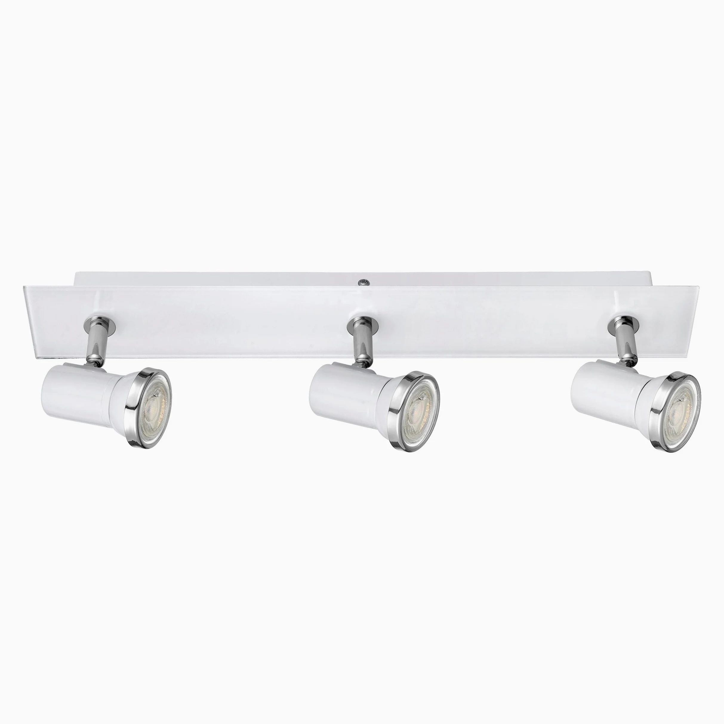 Eglo LED lampada da soffitto Tamara 1, plafoniera 3 fiamme | per bagno, lampada bagno in metallo cromato, vetro bianco, faretti da soffitto con lampadine GU10, luce calda, IP44