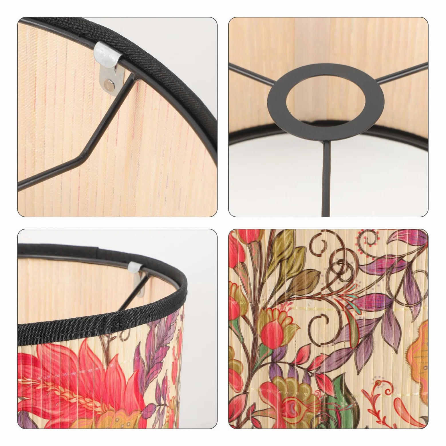 MAGICLULU Paralume Adatto per Portalampada E27 in Bambù Intrecciato Struttura Stabile e Design Creativo Stile Semplice ed Elegante per Soggiorno o Camera da Letto