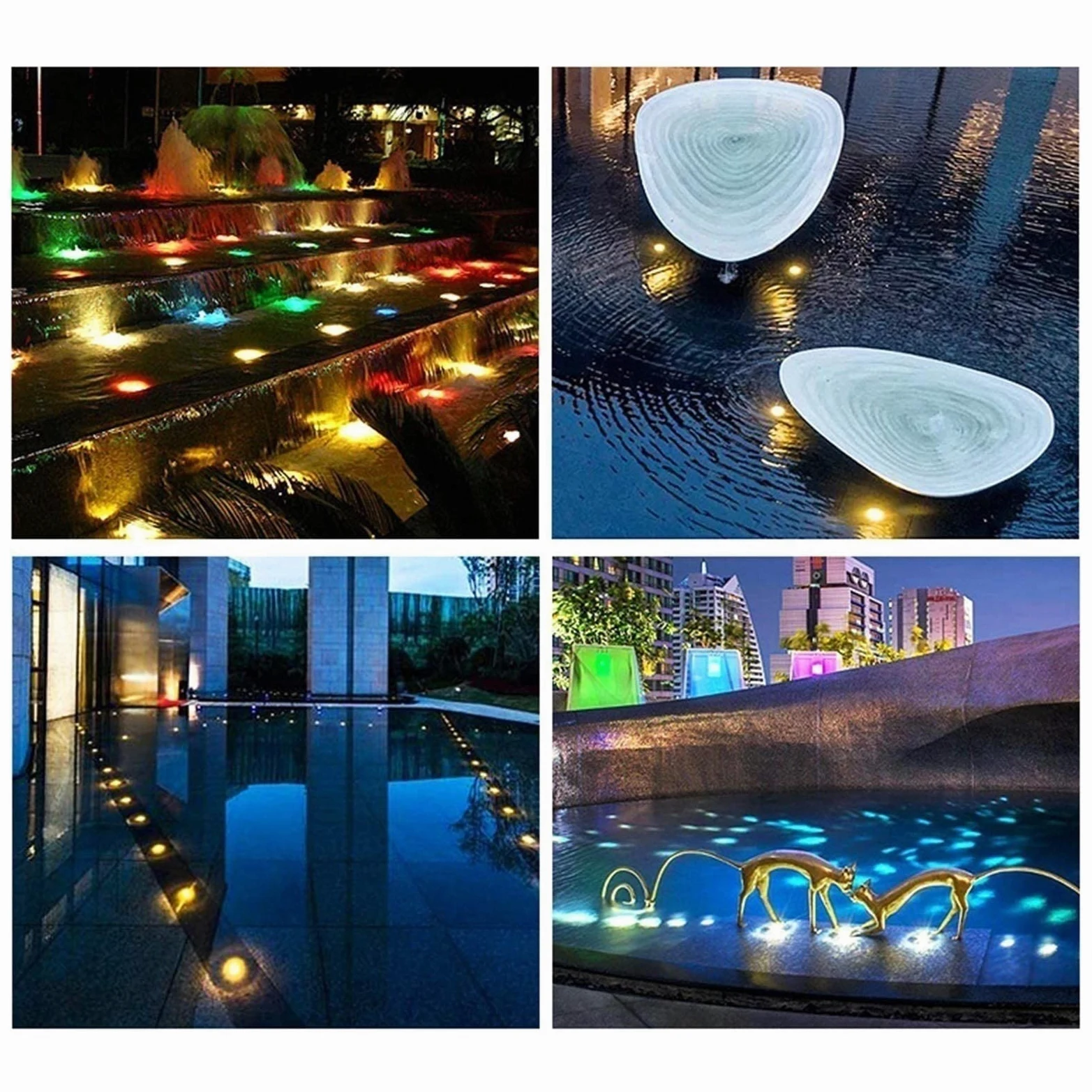 Faretto Subacquei - Con Telecomando Faretti Piscina, Faretti Esterno Led Colorati Incasso RGB, 12V / 24V Luci Incasso Pavimento, Faretto Subacquei IP68 Impermeabile, Per Luci Da Giardino(85-230V,12W)