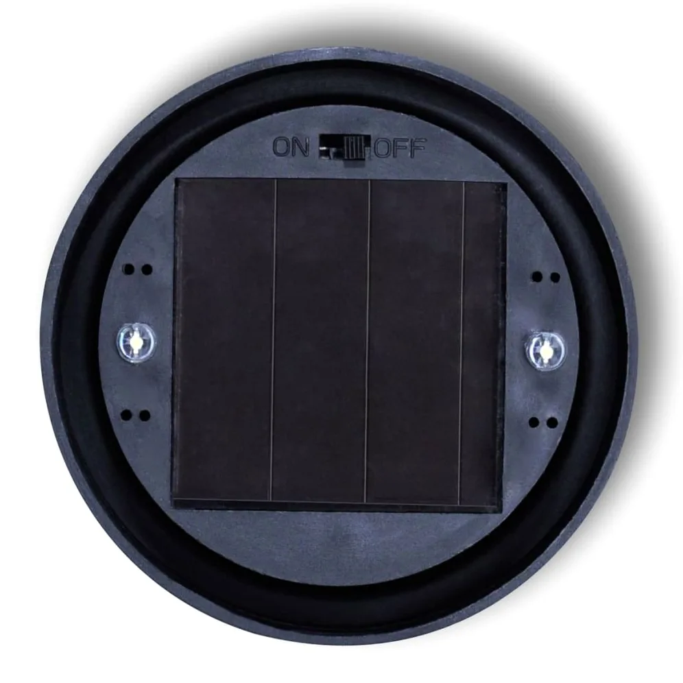 Tidyard 4 pz Lampioni Solari LED Giardino Rotondi 15 cm con Picchetto,Faretti Solari da Giardino,Luci da Esterno Energia Solare