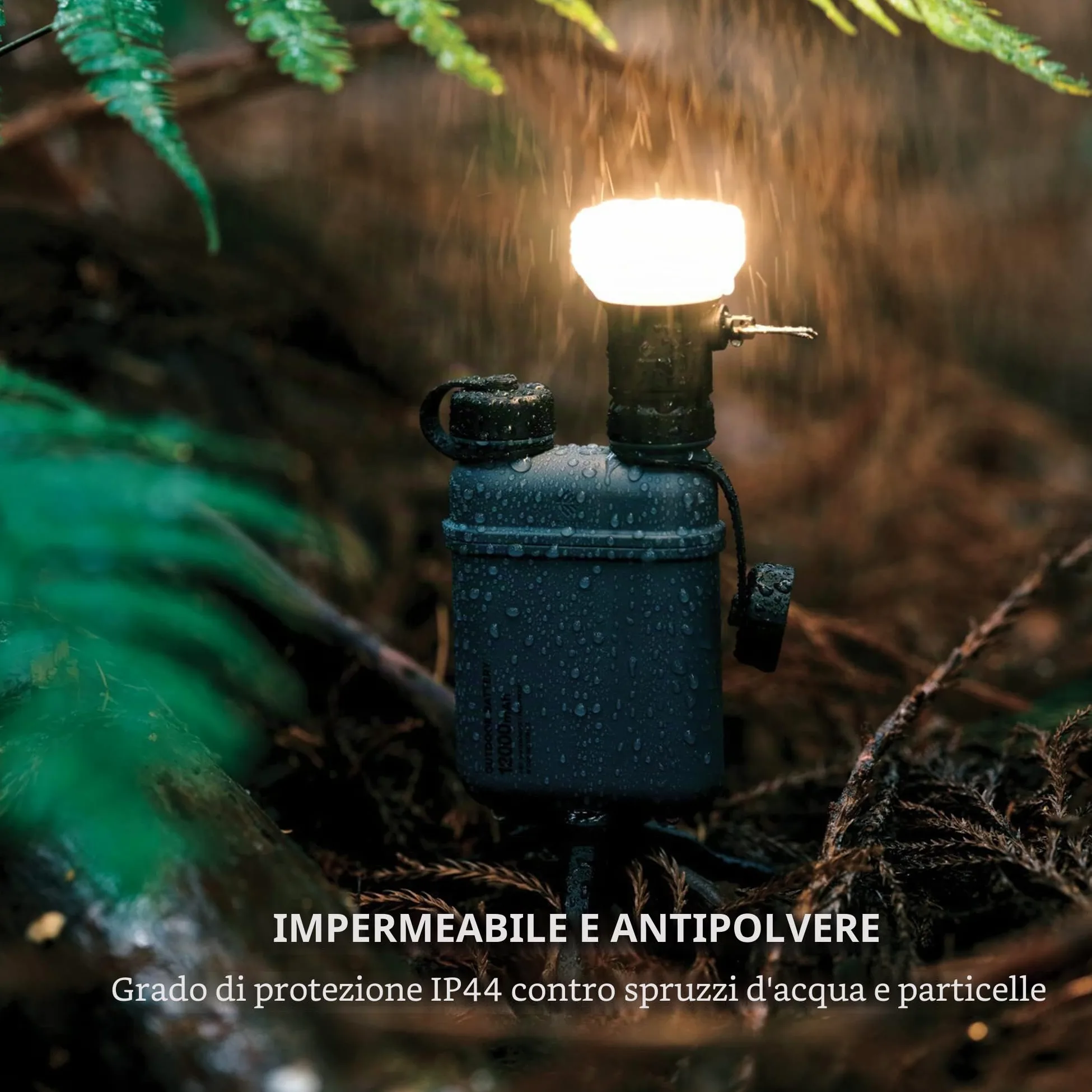 ELECOM NESTOUT Outdoor Camping LED Lantern w/ Mini Tripod, Dimmable USB Powered Soft LED Light, IP44 Water Dust Resistant, 10-350 Lumen, Portable Lamp for NESTOUT Power Bank, Beige (LAMP-1)