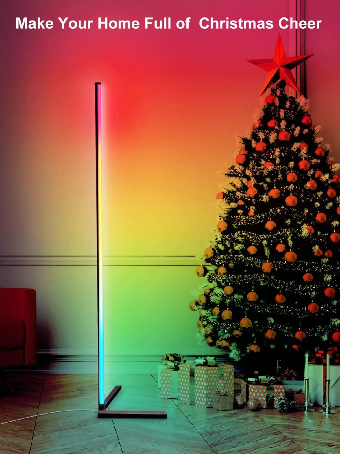 DeeprBling Lampada da Terra LED, 165cm Piantana Lampada RGB Dimmerabile con Telecomando e Bluetooth APP, 16 Milioni Colori, Musica Sincronizzazione e Timer, DIY Modalità per Soggiorno Camera da Letto