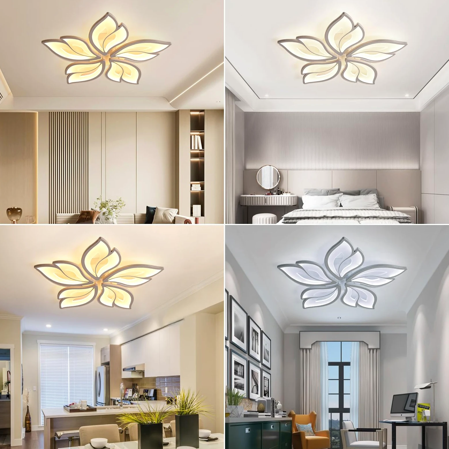 Yuanfenghua Lampadario camera da letto, 40W plafoniera Led soffitto, lampada da soggiorno con telecomando (70 X 6,5 cm)