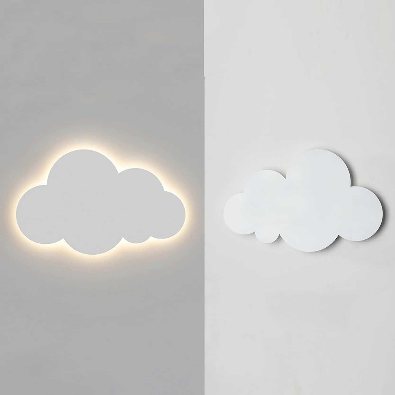 Lampada da parete per interni a forma di nuvola, applique da parete in acrilico nuvola bianca, lampada da parete a LED 18 W, applique da parete per bambini, applique art deco per soggiorno