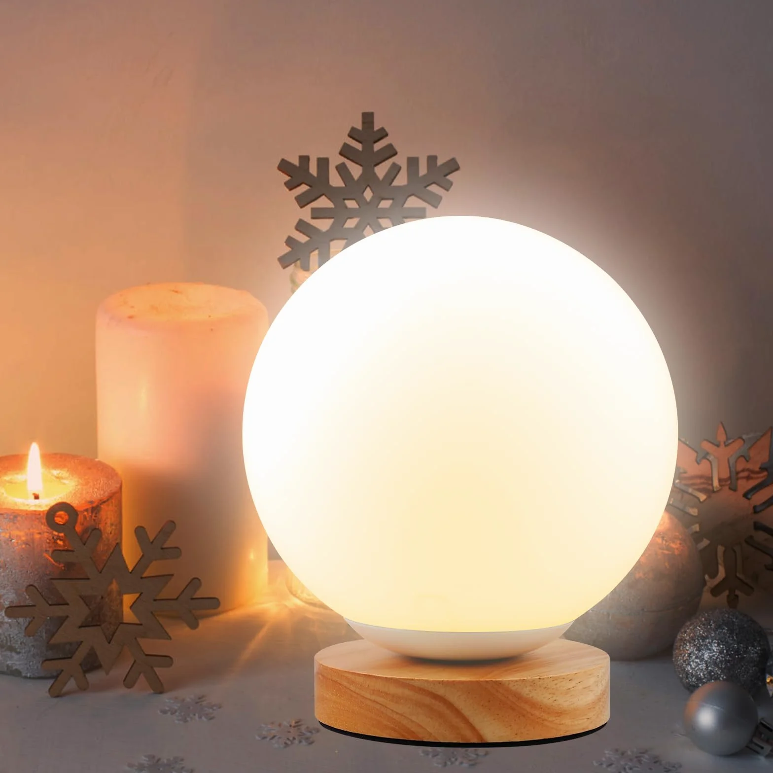 BORDEAG Lampada diurna per terapia, senza raggi UV, 10000 Lux, simulazione di luce diurna, luce solare con telecomando, 3 temperature di colore, luminosità regolabile e timer per casa, ufficio (palla)