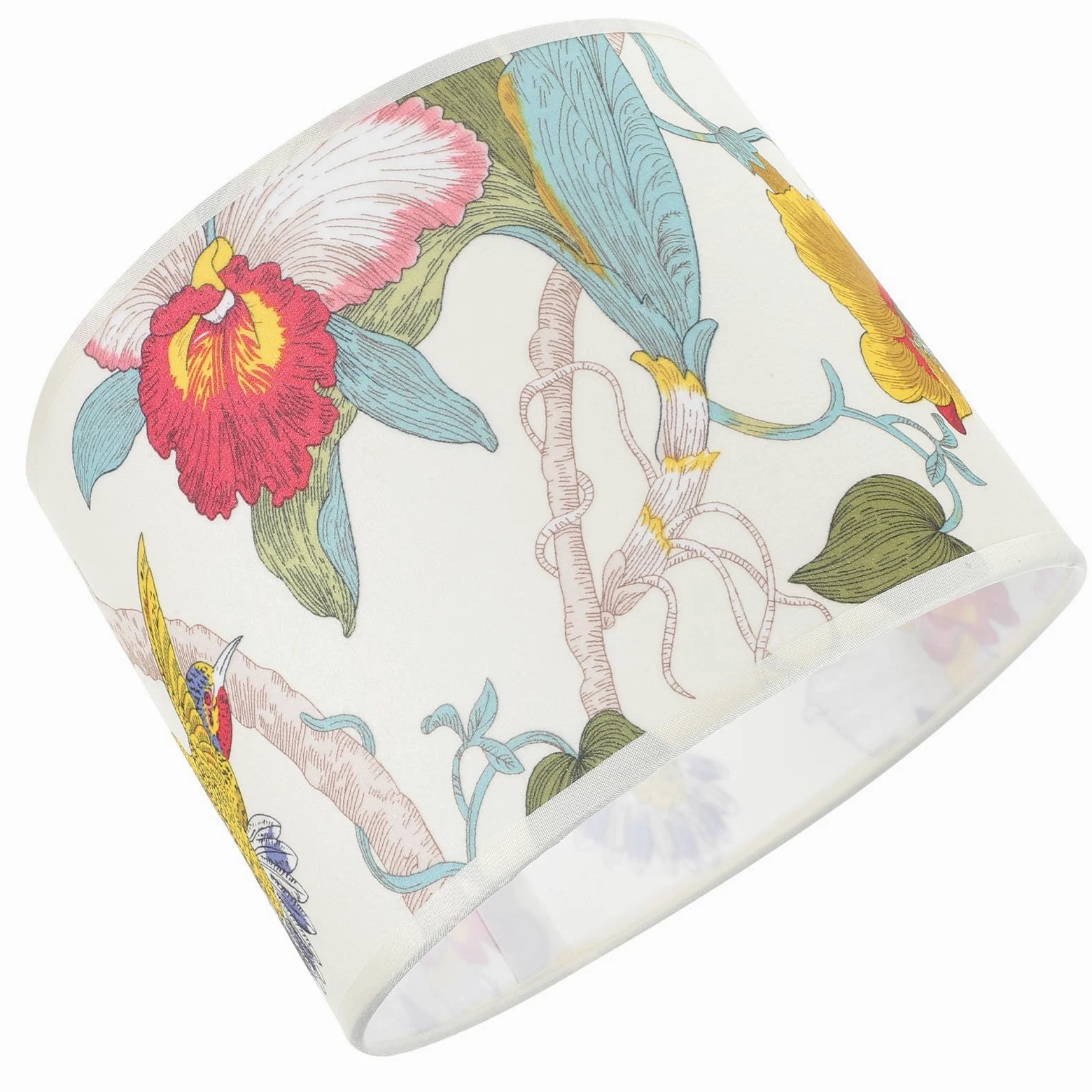 Housoutil Paralume Floreale a Tamburo Stampa Fiore di Vite 22 CM per Lampade da Tavolo Camera da Letto e Soggiorno Facile da Montare Stili multipli