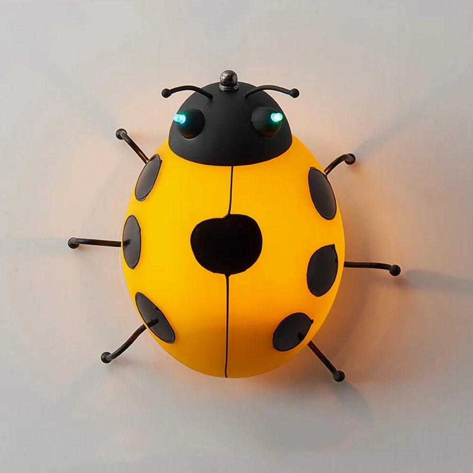 Cartoon Beetle Applique da parete Stella creativa Coccinella Camera dei bambini Applique da parete E14 Ristorante Scala Corridoio Comodino Decorazione artistica Lampada da parete