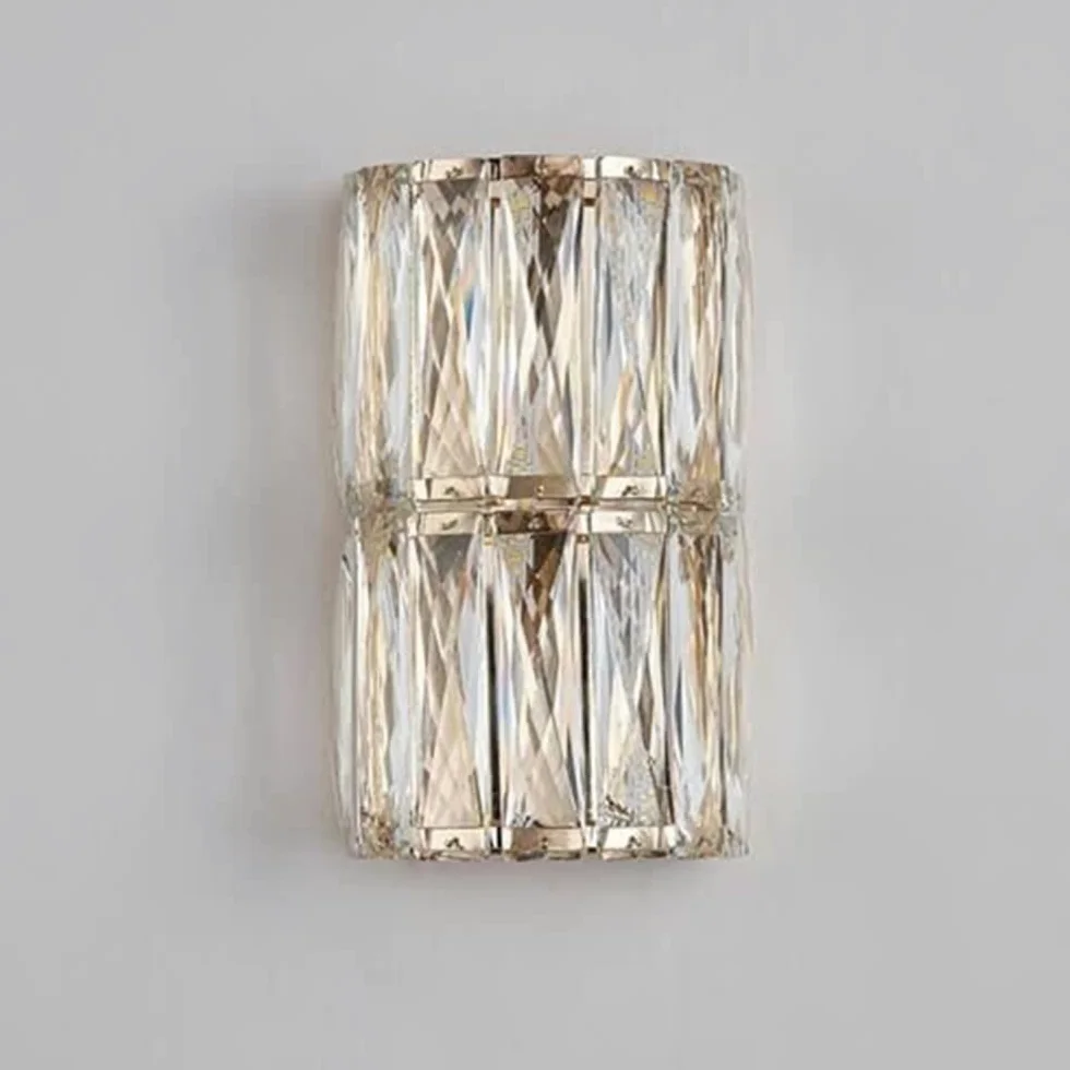 WQHPLMD Sparkling Crystal Wall Sconce for Bedroom, Living Room & Hotel - Geometric