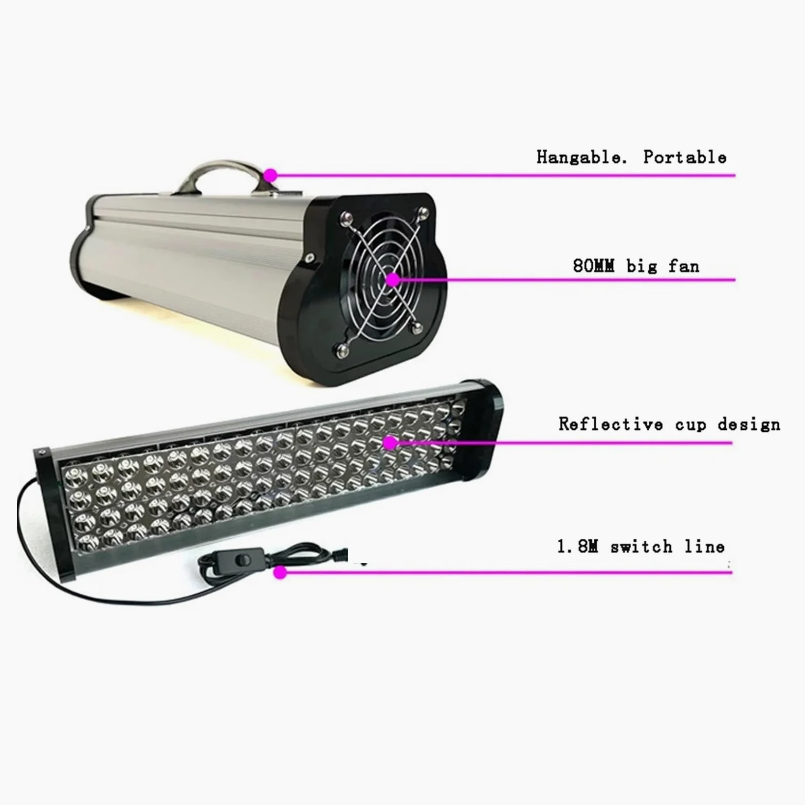 Lampada per polimerizzazione UV Lampada polimerizzante colloidale UV portatile da 400 W LED Testina di stampa Stampante fotografica a getto d'inchiostro Lampada polimerizzante UV Cob da 395 nm(405nm)