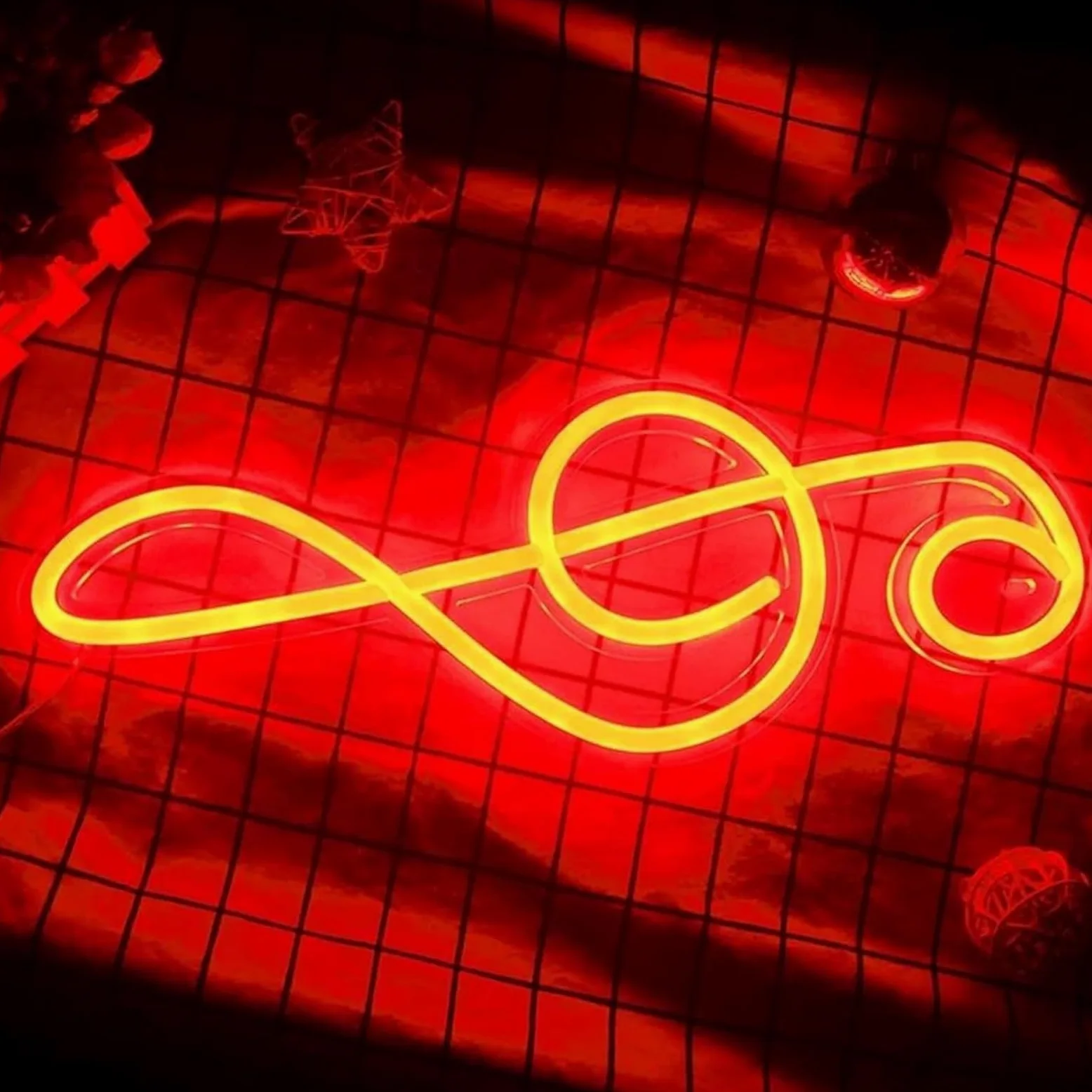 Neon Lampada da parete a LED con insegna al neon a forma di nota musicale per la decorazione di negozi e feste in camera da letto