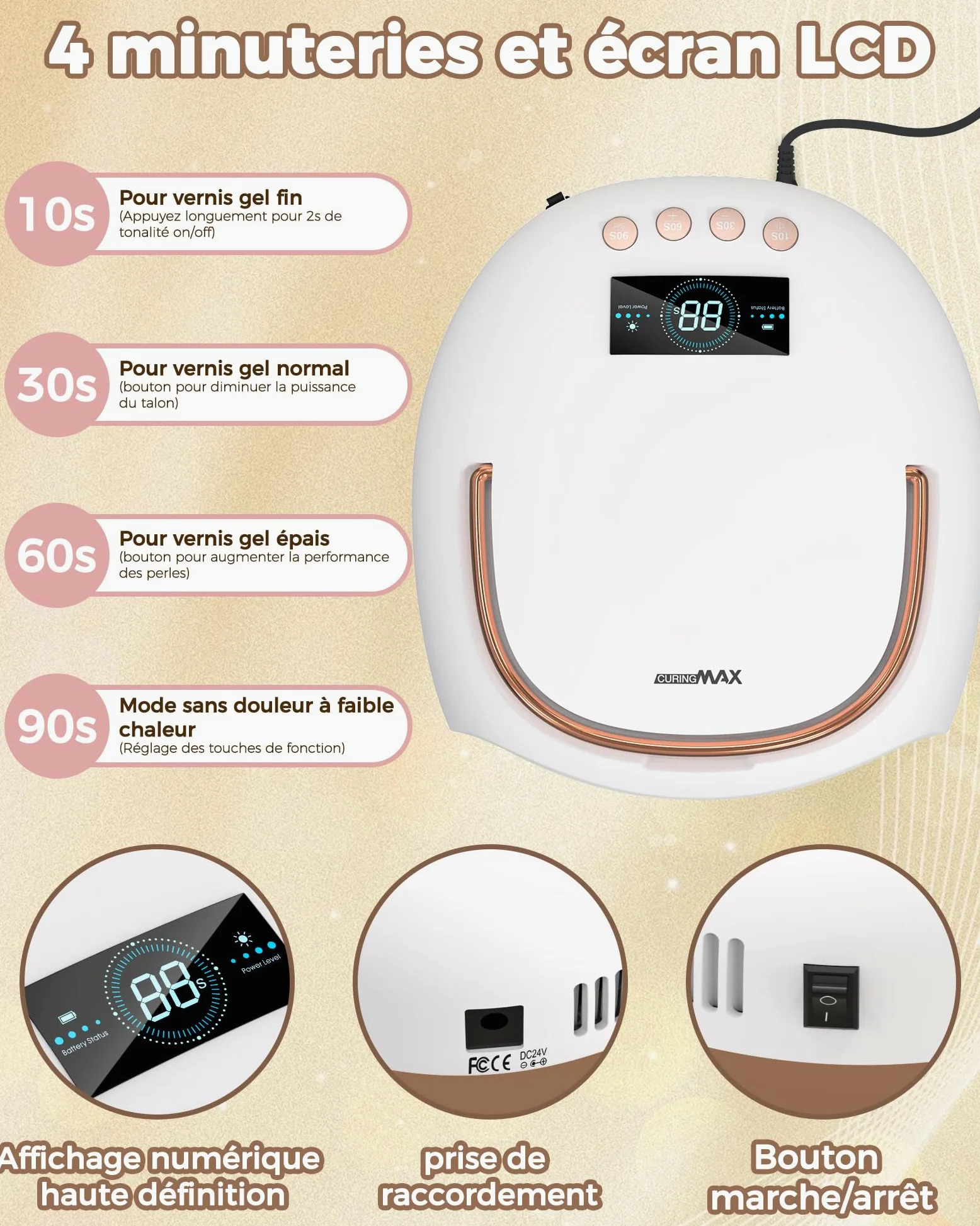 NAILGIRLS Lampada UV per unghie, lampada UV per unghie, 10/30/60/99s, timer professionale per unghie, lampada a LED, lampada UV LED, lampada per unghie in gel, per unghie in gel, per dita dei piedi