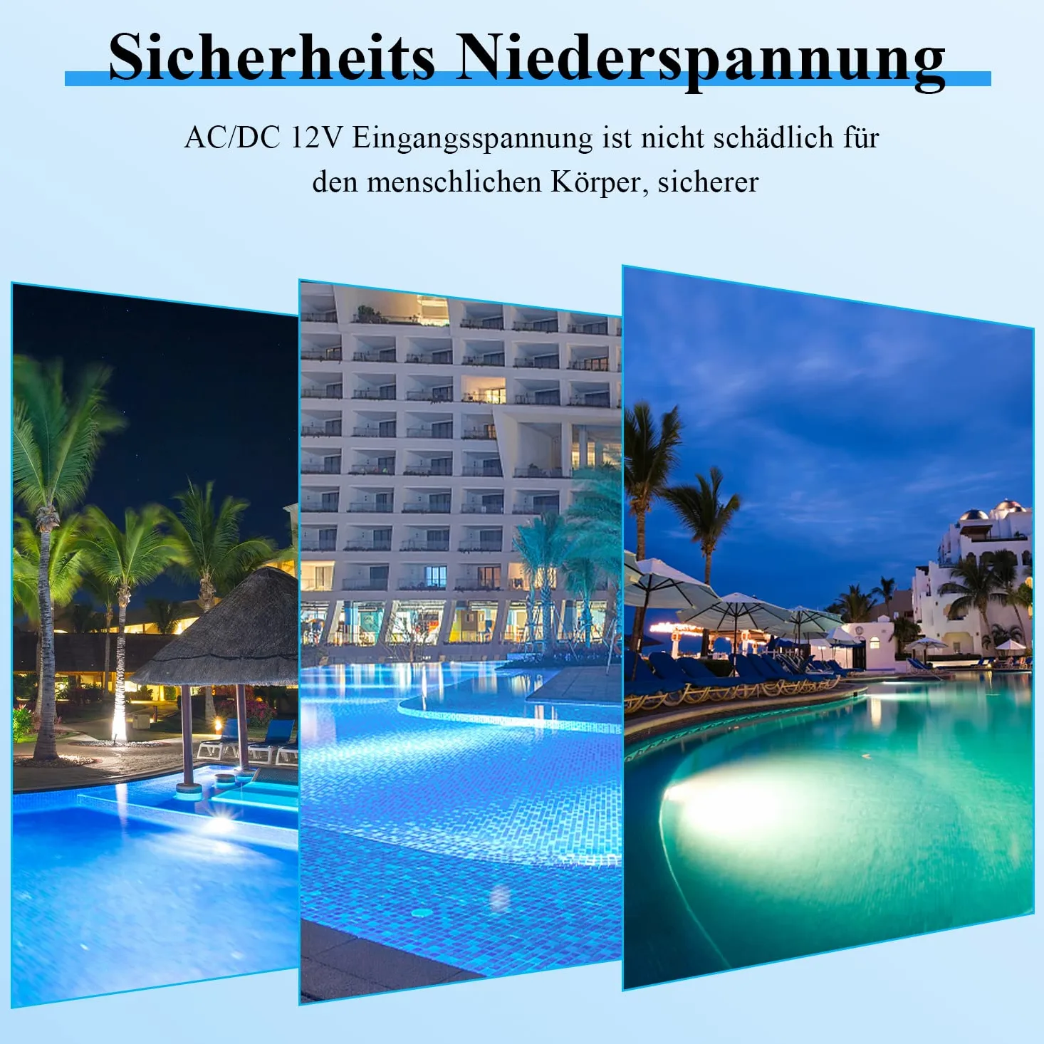 LED Illuminazione per Piscina PAR56, 40W LED Blu Luci Subacquee Luce per Piscina IP68 Impermeabile, Illuminazione Subacquea per Piscina 12V DC/AC (Blu)