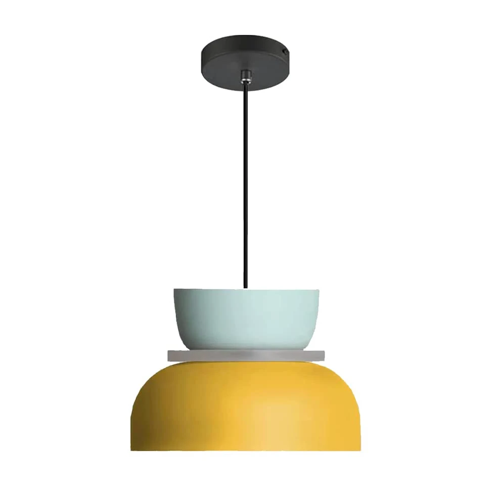 Luce Industriale Moderna Macaron Lampada A Sospensione Colorata metà del Secolo per Illuminazione A Soffitto Piccolo Lampadario in Alluminio per Camera da Letto Cucina (C)