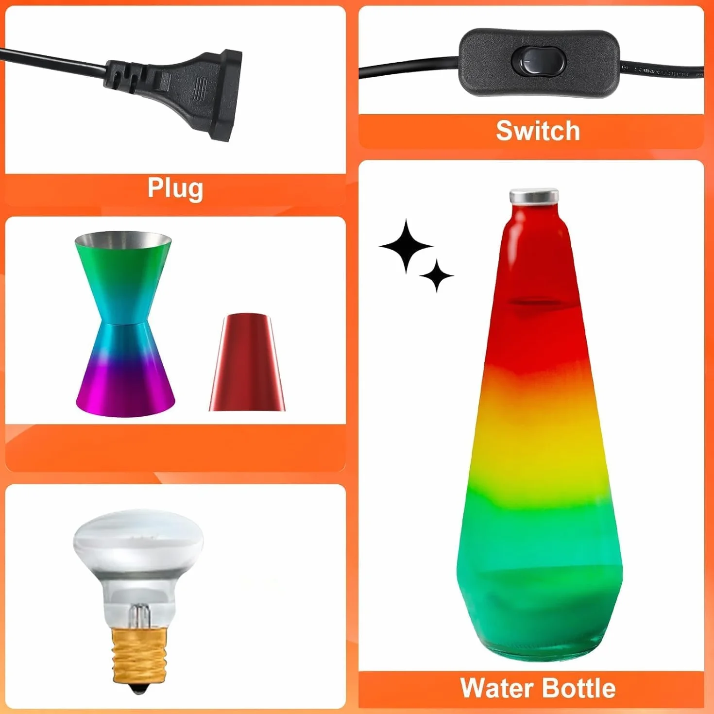 FBSPORT Lavalamp Lampada Rilassante, Lampade da comodino, Lampada ad effetto rilassante ideale per camera da letto, soggiorno