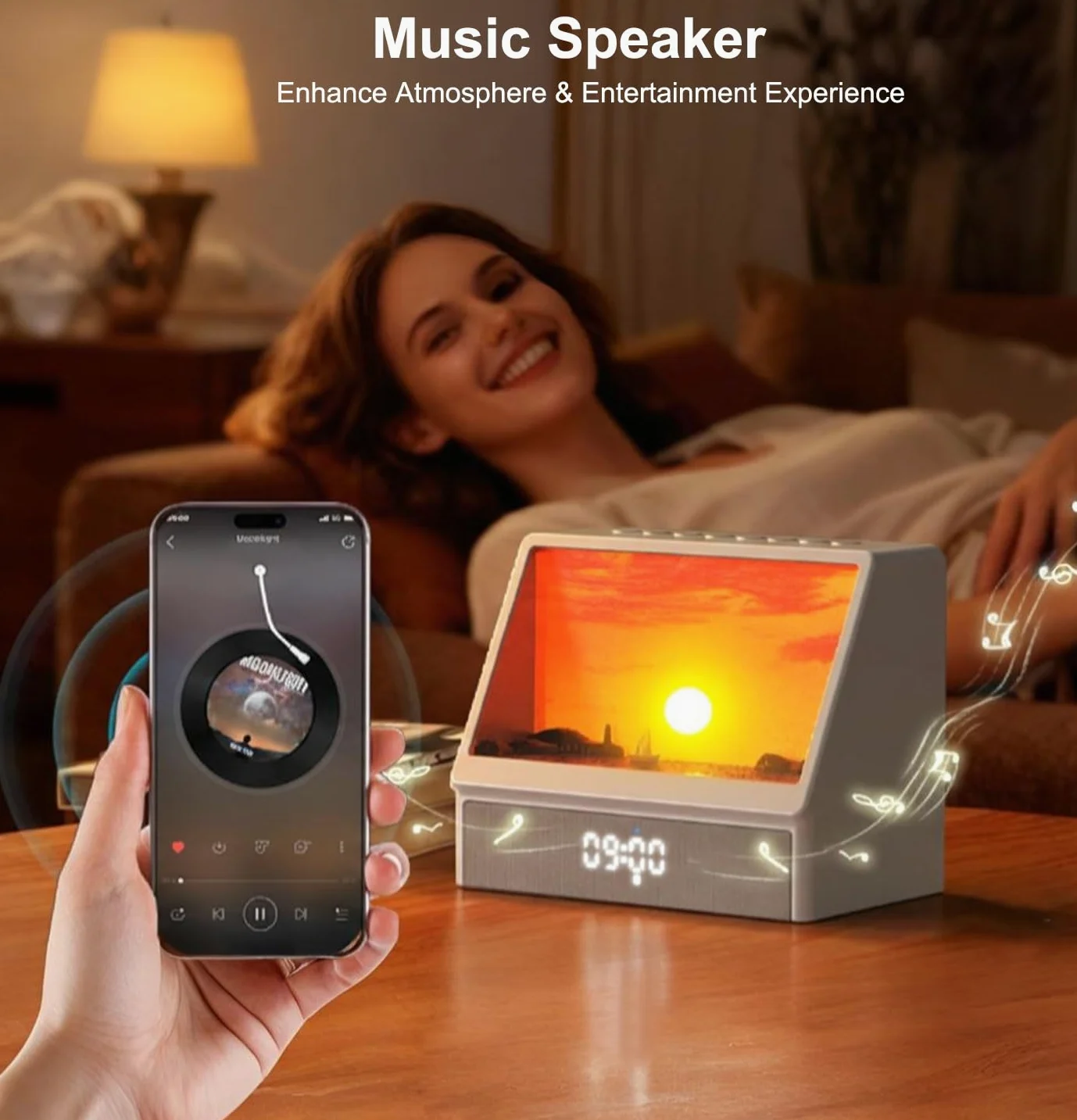 Sveglia Luminosa Digitale da Comodino, Sveglia Analogica Alba Generatore di Rumore Bianco con 7 Modalità, 12 Suoni Naturali, Altoparlante e Telecomando, Sunrise Alarm Clock Regalo per Dormiglioni