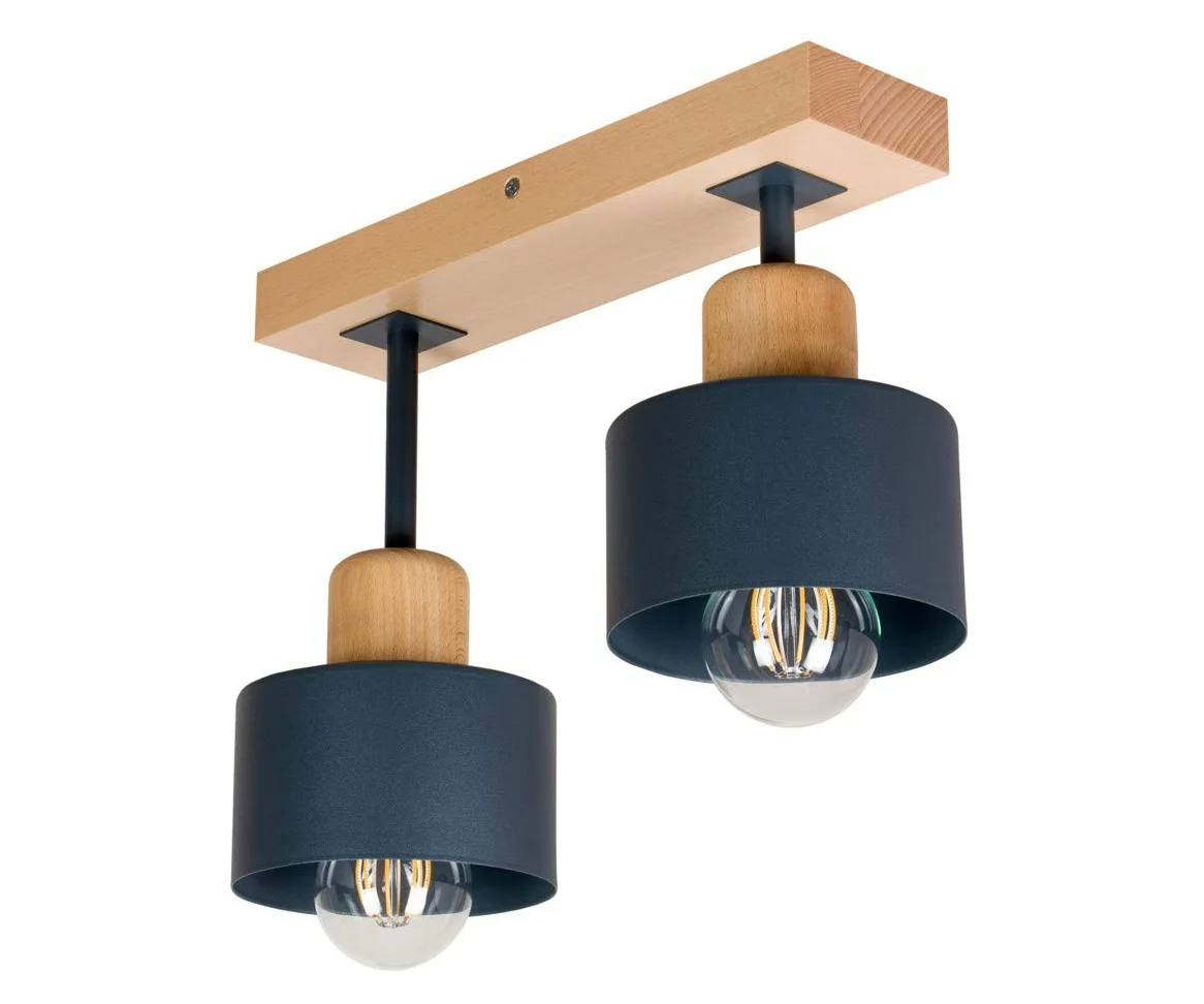 Lampada A Sospensione 2 Luci Lampada Da Soffitto LED Lampadario In Legno E Metallo Compatibile Con E27 Per Soggiorno Camera Da Letto Cucina AN30x7BU
