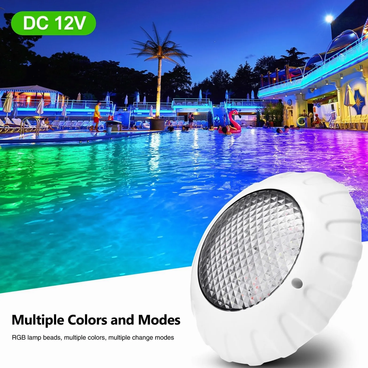 EDEDE Luci Piscina, 2 Pezzi Luce Subacquea 12V Luce for Piscina montata a Parete Impermeabile Colorata Luce for Piscina Telecomando Senza Fili Paesaggio LED