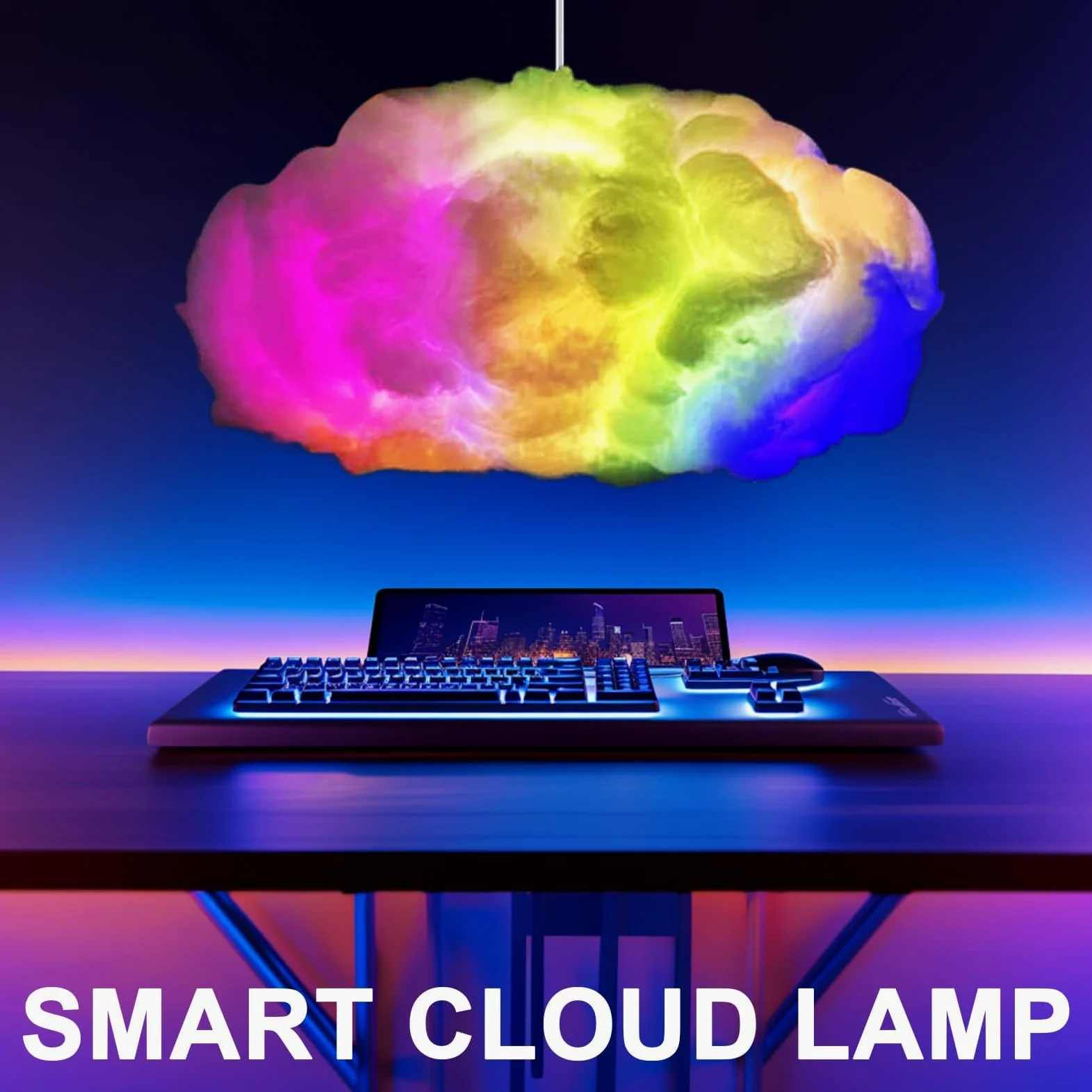 Lampada da Tavolo con luci notturne Smart Cloud, soffitto della Camera da Letto, Decorazione Galleggiante a Forma di Cartone Animato, Decorazione Multifunzionale per cameretta dei