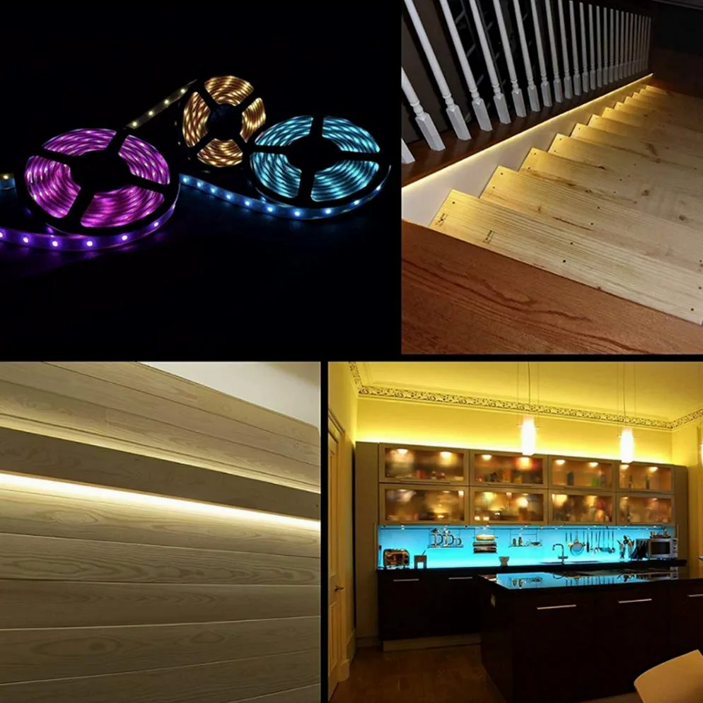 Striscia LED 5M, Wifi/Bluetooth Luci Led Colorate Smart Phone Strisce LED Compatibile RGB SMD 5050 Musica Sync LED Strip Controllo App E 24/44 Tasti Telecomando RF Per Casa Cucina,Bluetooth music,20M