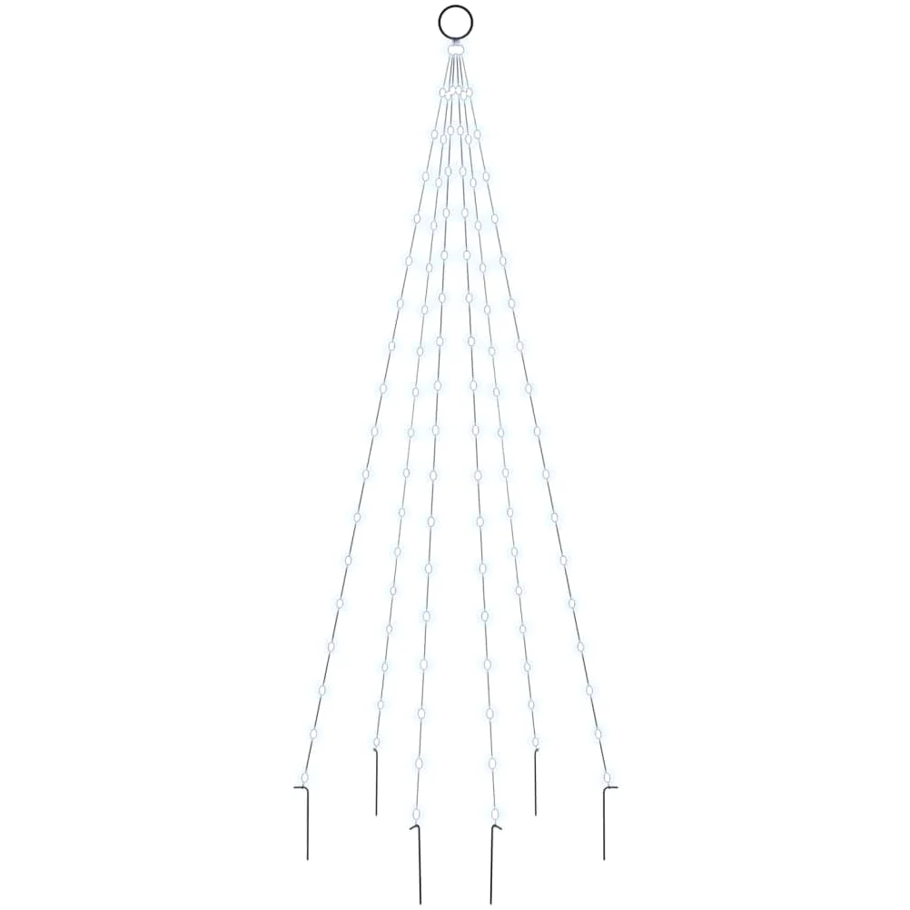 lucine a batteria,luci led usb,luci a led a batteria,Albero di Natale Pennone Bianco Freddo 108 LED 180 cmIdeal für Weihnachtsfeiern, Wandambiente