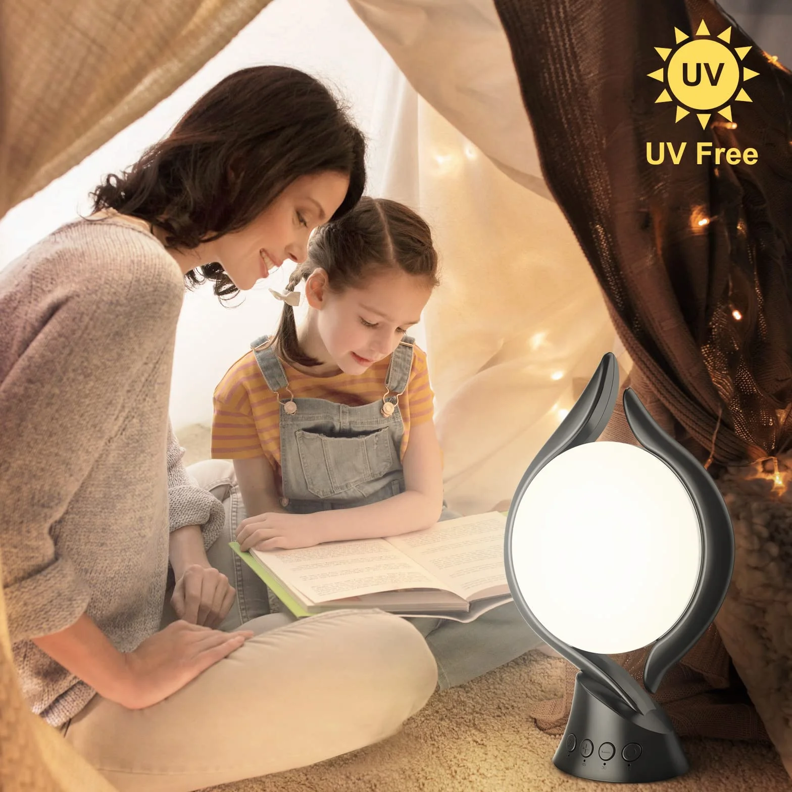 KICLBD Lampada luce diurna 10000 Lux con 3 colori di luce, 4 timer, 5 intensità luminose regolabili e funzione di memoria, lampada solare senza UV