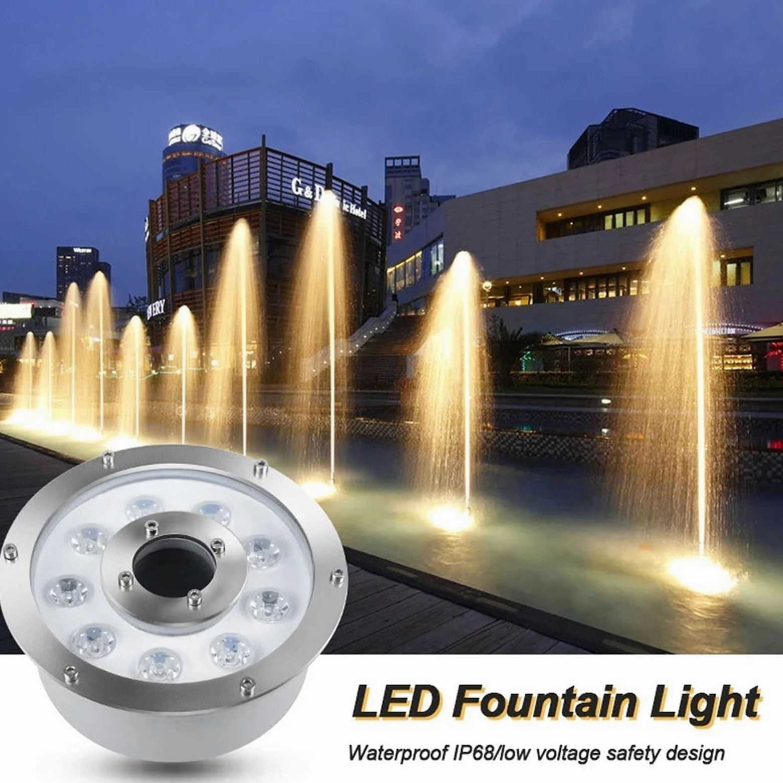 Luce Da Immersione A LED - Faretto Subacquei, Faretto Subacqueo Sommergibile A Foro Centrale 12V / 24V, Faretto Da Giardino Impermeabile In Acciaio Inossidabile IP68 ( Color : RGB , Size : 6W(12V) )