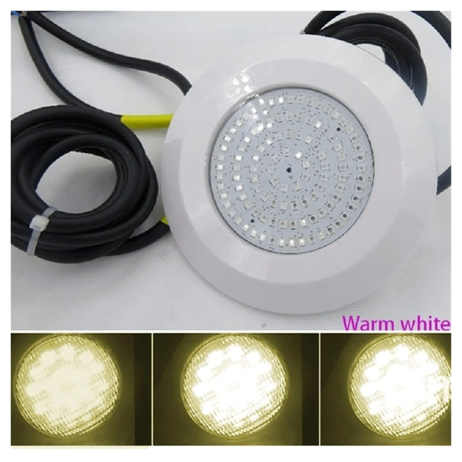 Faretto da piscina a LED IP68 Impermeabile 12V 9W 12W RGB esterno/interno con fontana a luce subacquea paesaggio Impermeabili Sicure(Warm White,12W)
