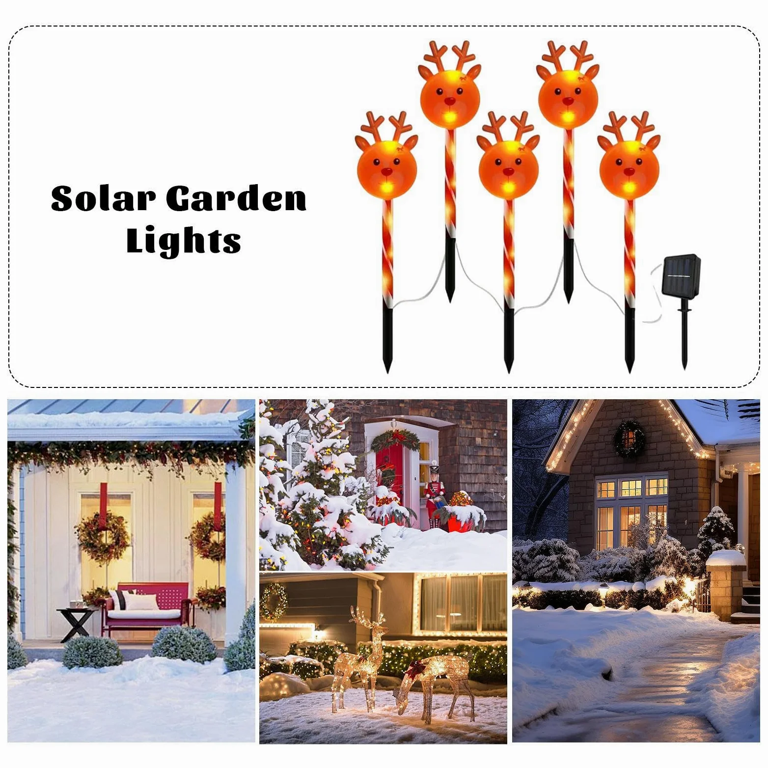 Paletti natalizi luminosi Decorazione paesaggistica regolabile ad energia | Illuminato per di Natale Per decor da festa, giardino, cortile, esterno, interno, prato