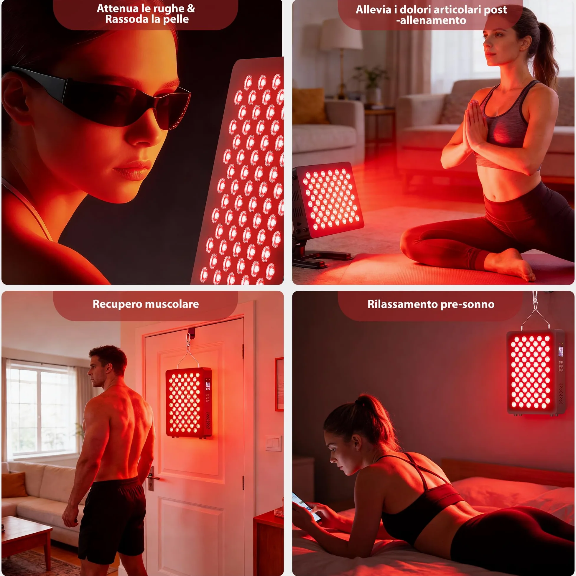 STASUN Terapia a Luce Rossa a Doppio Chip, Pannello di Lampada Infrarossa 70 LED, Dispositivo Infrarosso Vicino 350W 660 & 850 nm con Telecomando per Viso, Corpo, Pelle e Sonno