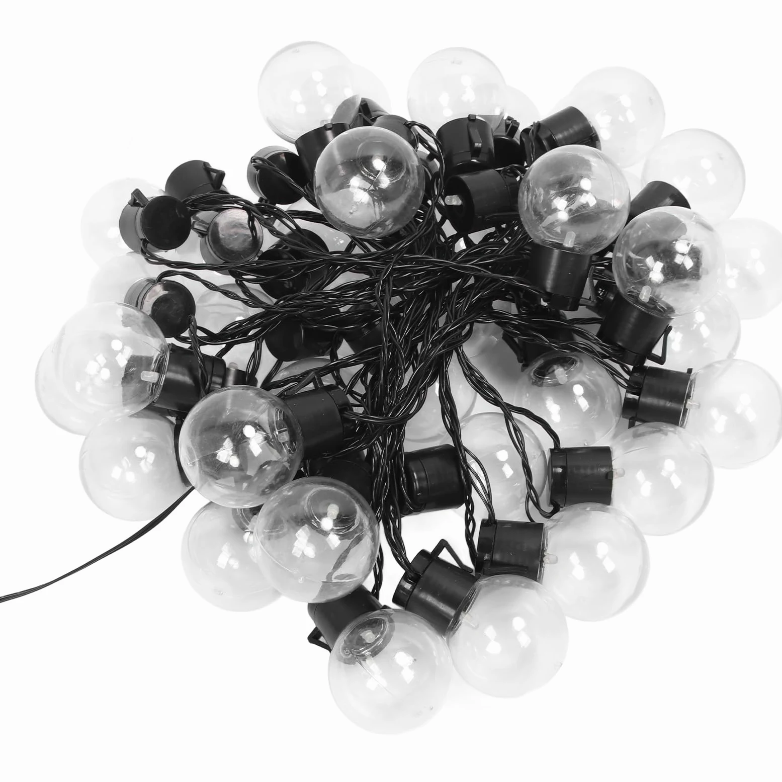 Domary 40 Luci Solari a Stringa LED Lampadine G50 Illuminazione da Esterno per Patio da 32,8 Piedi con Batteria 500 mAh Ricarica USB per la Decorazione del Giardino nel Cortile