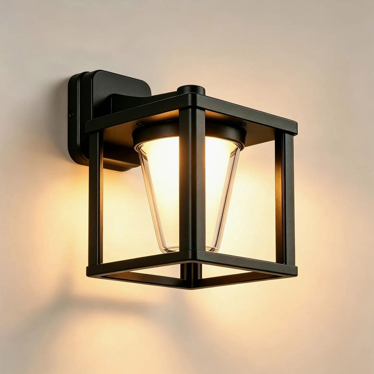 Applique da Parete Esterno 15W E27 base con lampadina | lampada da Parete IP65 Impermeabile Alluminio,Bianca Calda 3000K, Applique da interno Moderna per Giardino, Terrazza e Garage