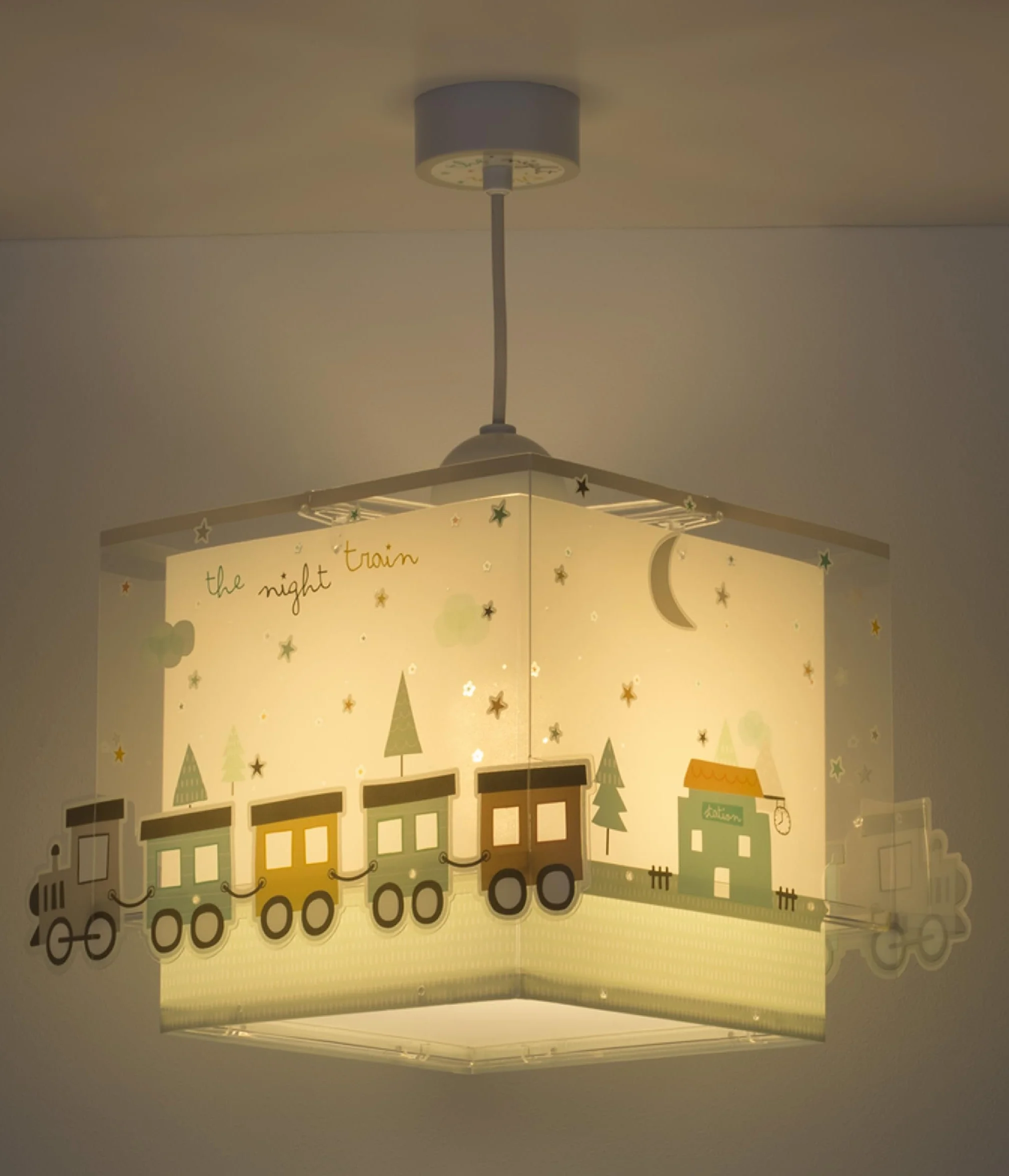 Dalber - Lampada da soffitto E-27, Il treno notturno, Multicolore, 24 x 32 x 21.5
